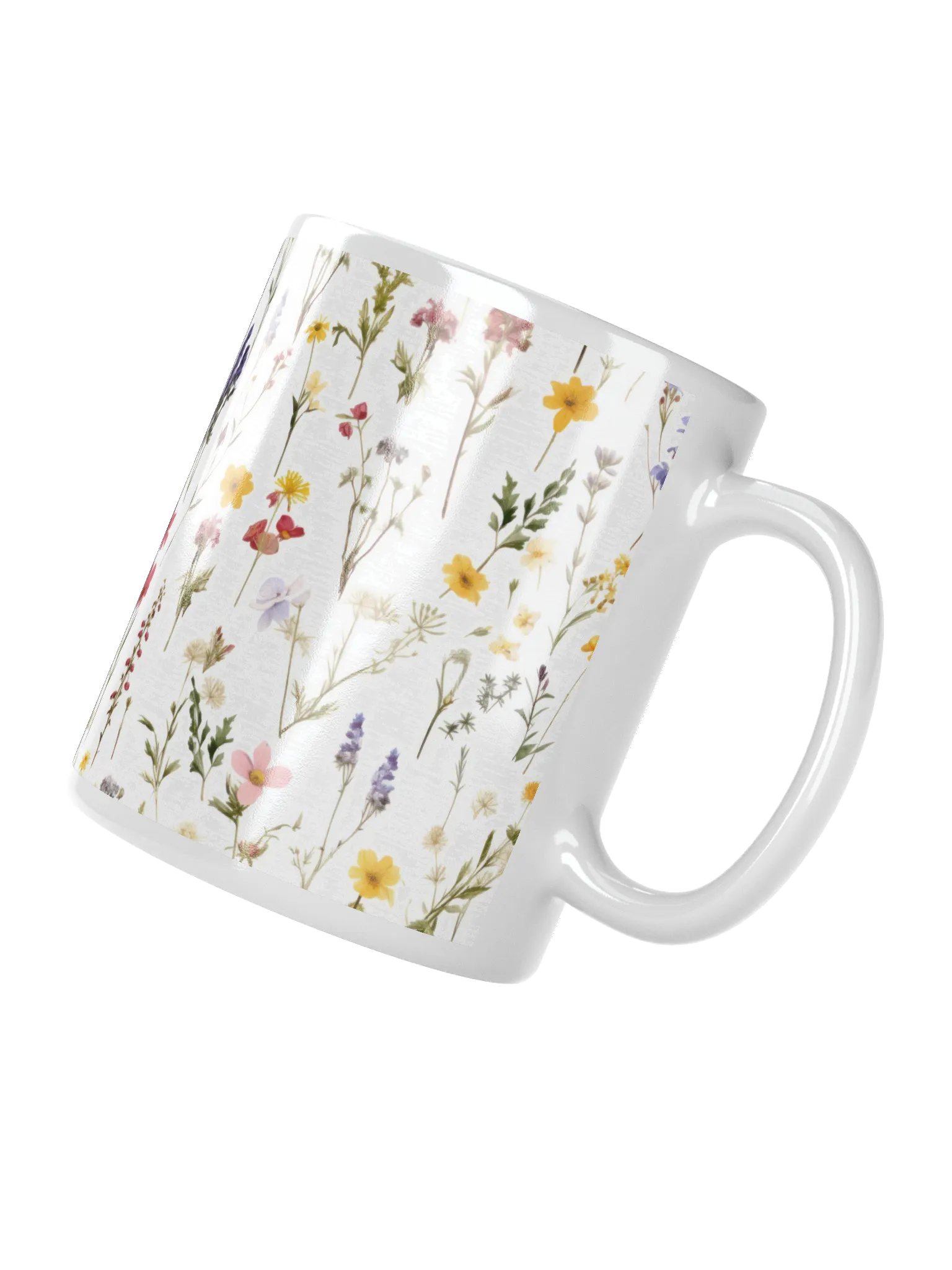 Multicolor Floral White Glossy Ceramic Mug by Treasure Pie product image (4)