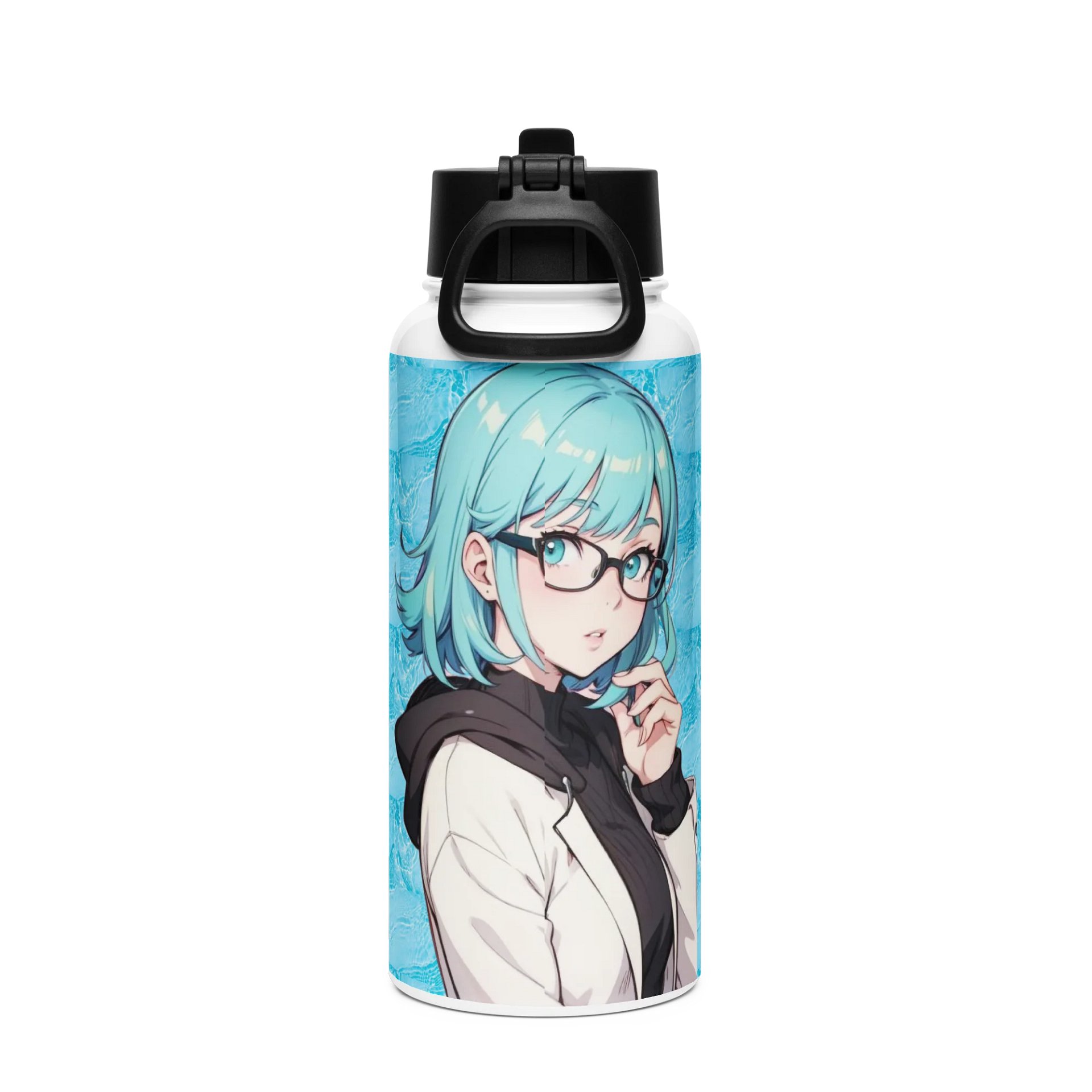 (Aqua WAIFU) K Stainless Steel Water Bottle with a Straw Lid product image (2)