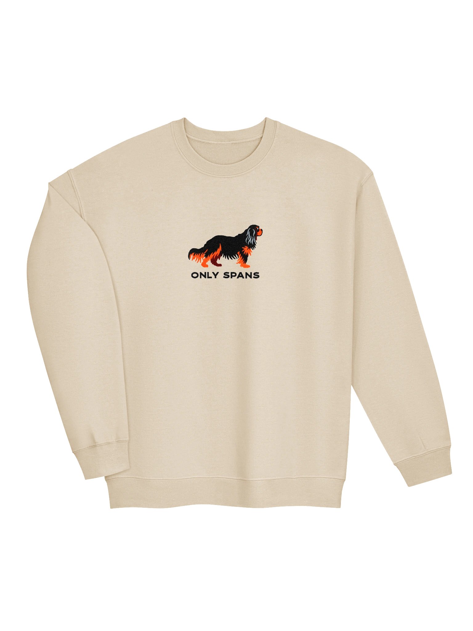 Only Spans Sweatshirt (Embroidered) of a Cavalier King Charles Spaniel(Black & Tan) product image (6)