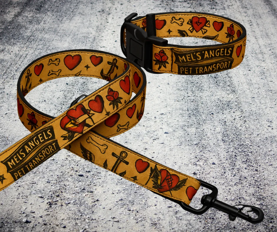 Mel’s Angels Custom Dog Leash – Vintage Tattoo Flash Print, 6ft Durable Polyester Lead with Padded Handle product image (8)