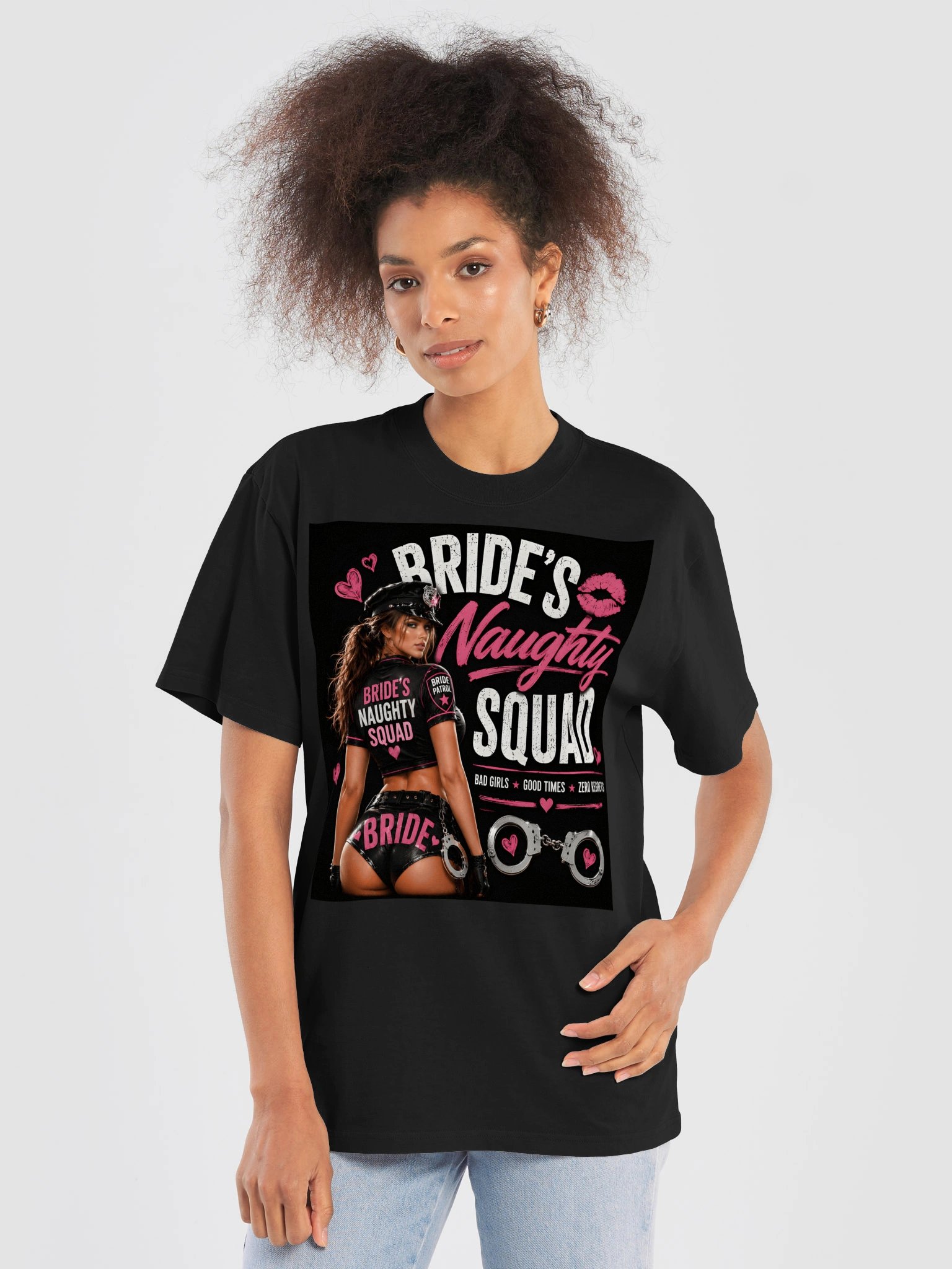 Bride’s Naughty Squad T-Shirt – Funny Bachelorette Party Bride Patrol Shirt for Bridesmaids product image (6)