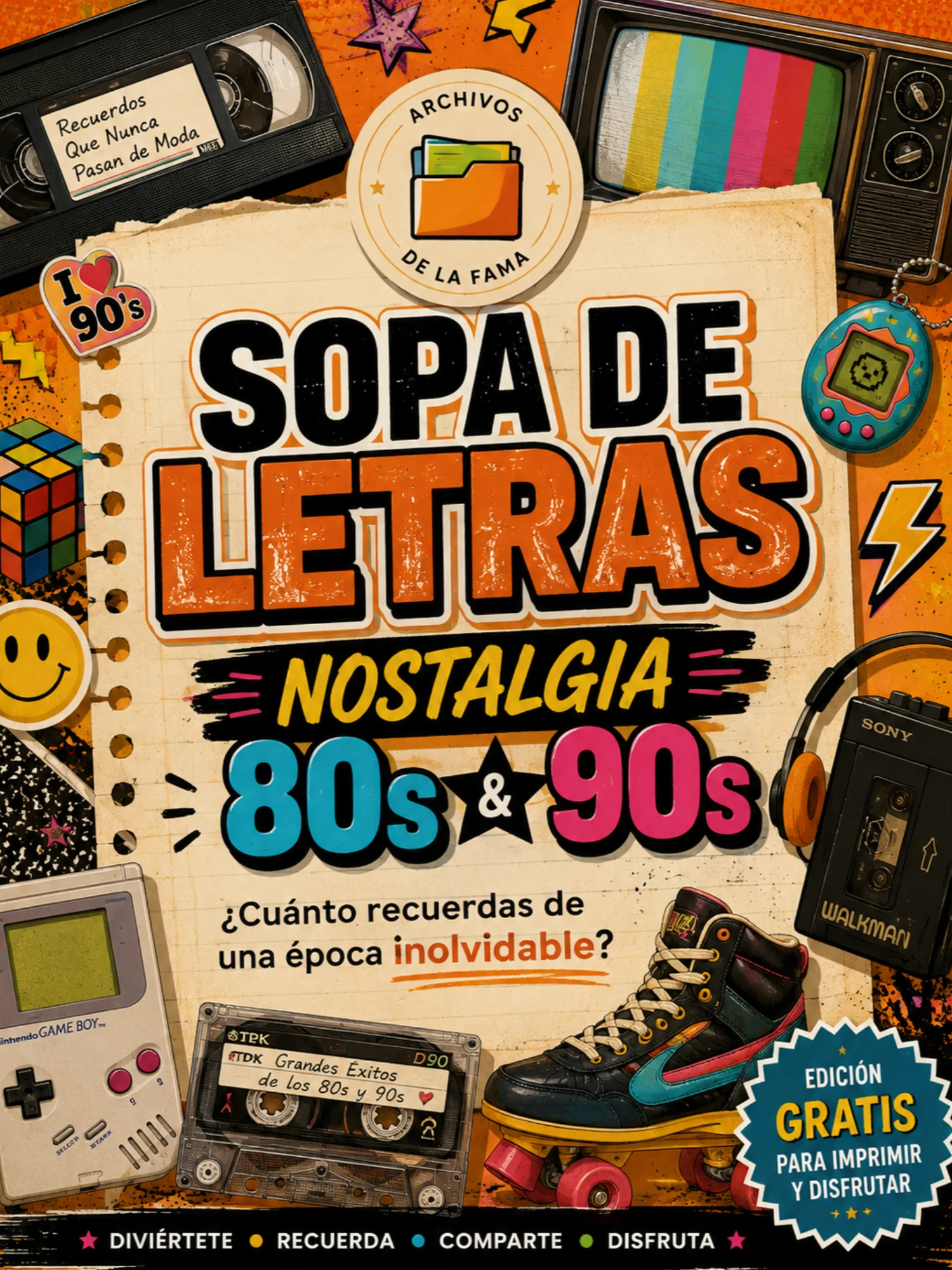 Sopa de Letras Nostalgia 80s & 90s — GRATIS product image (1)