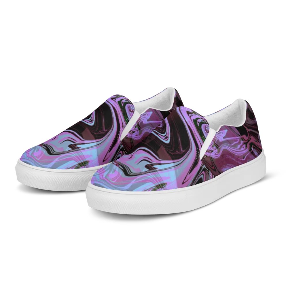 Marbled Dreams Swirl Pattern Womens Slip-On Canvas Shoes product image (5)