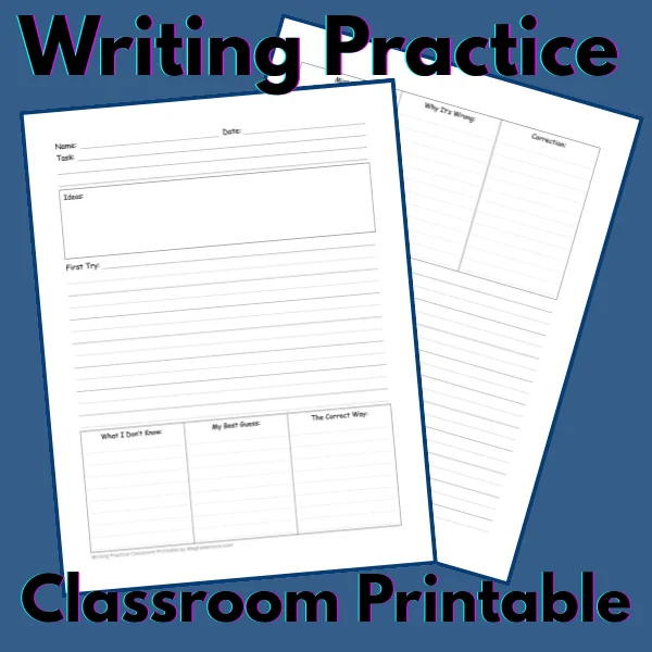 Writing Practice Classroom Printable product image (1)