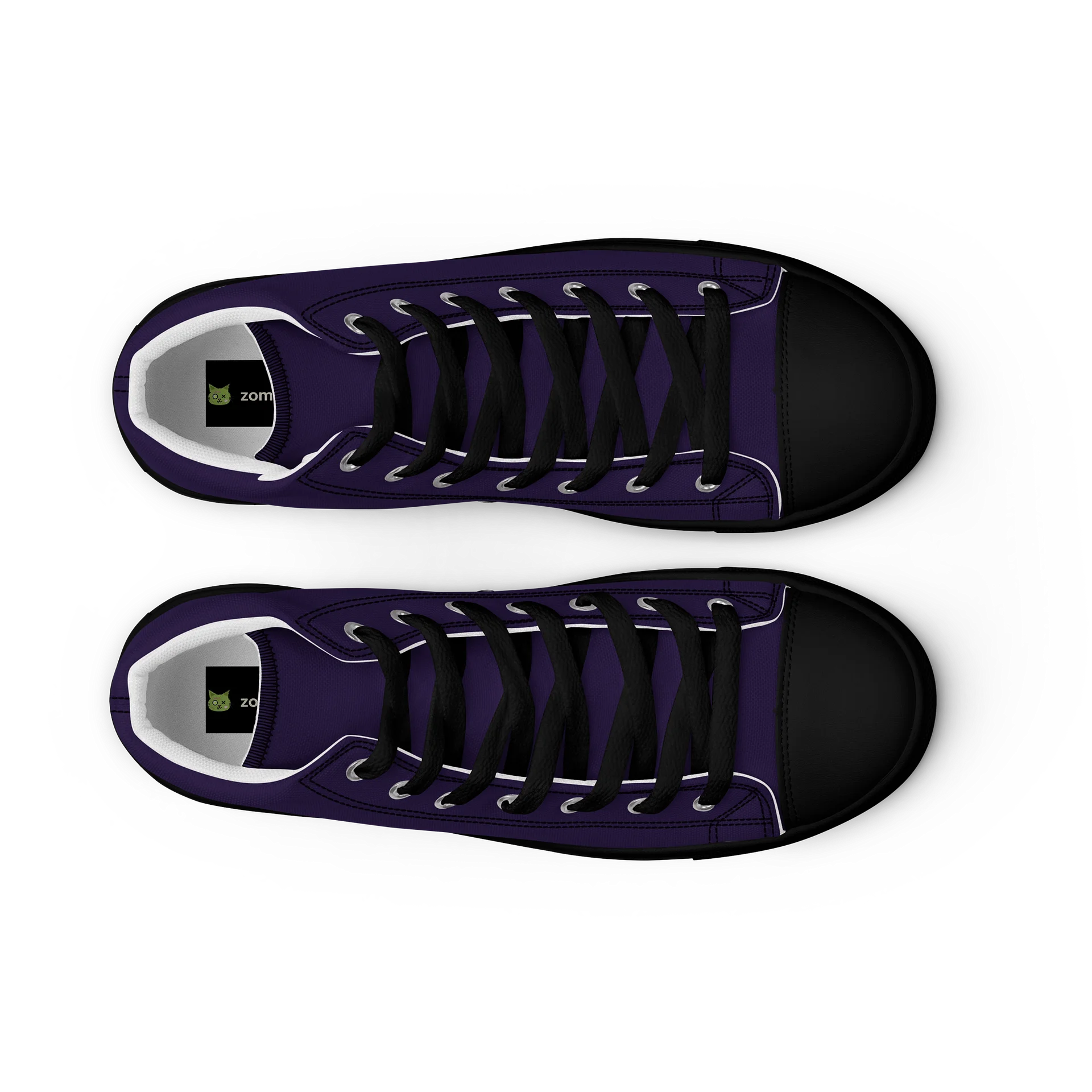 Zombie Cat Kana Women's High Top Canvas Shoes product image (12)