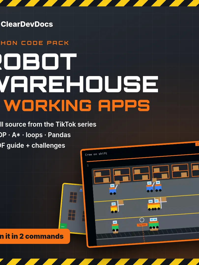 Robot Warehouse Python Code Pack product image (1)
