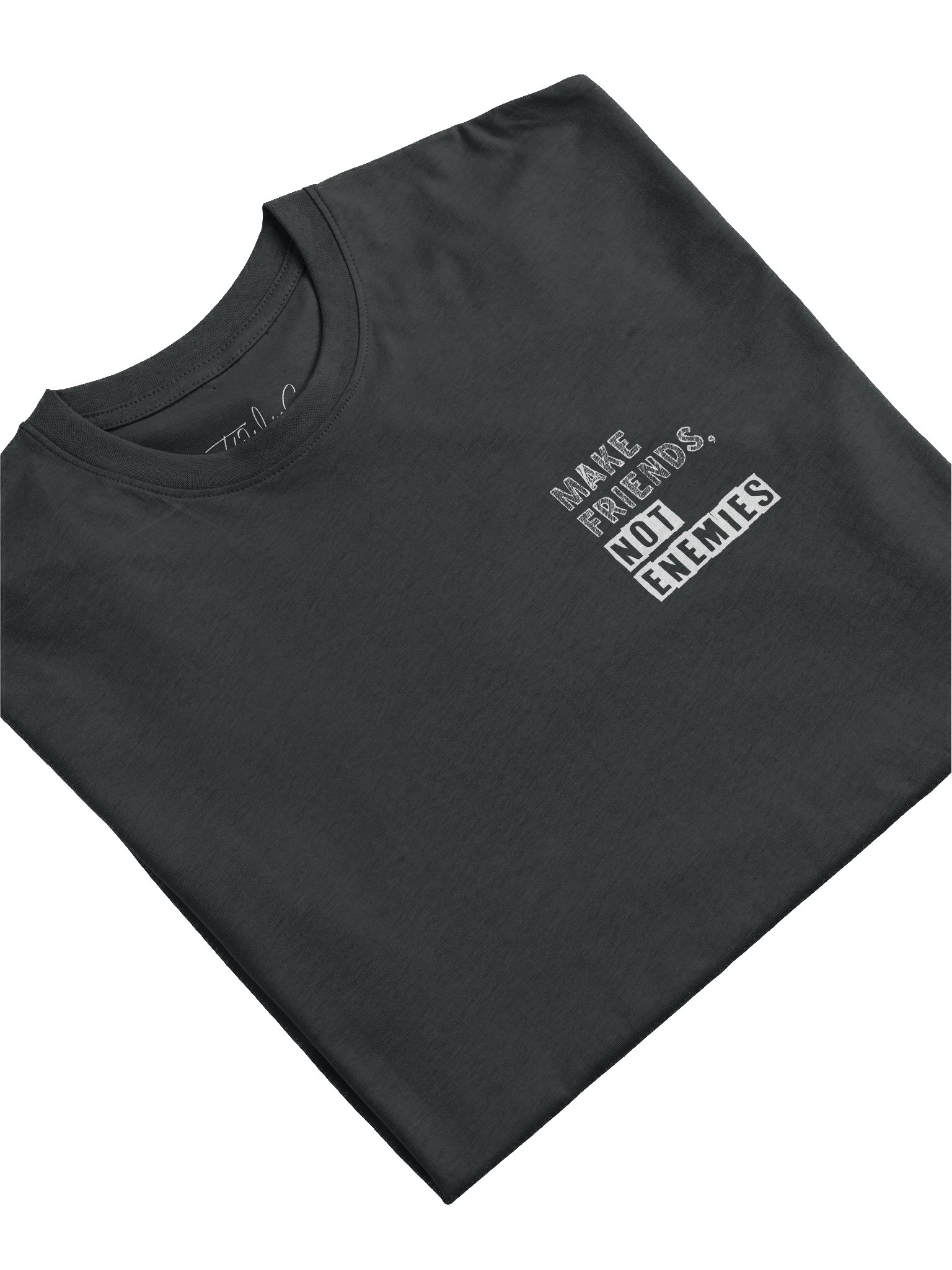 Make Friends Not Enemies Black Tee product image (4)