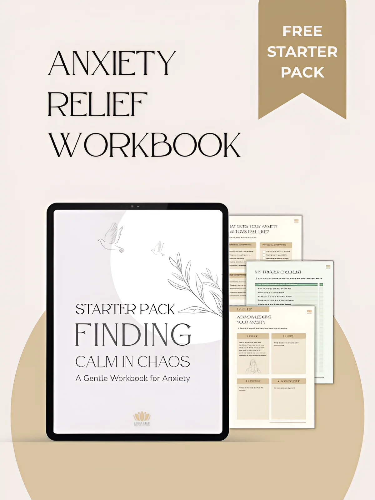 Free Starter Pack: Finding Calm in Chaos - Guided Anxiety Workbook for Adults product image (1)