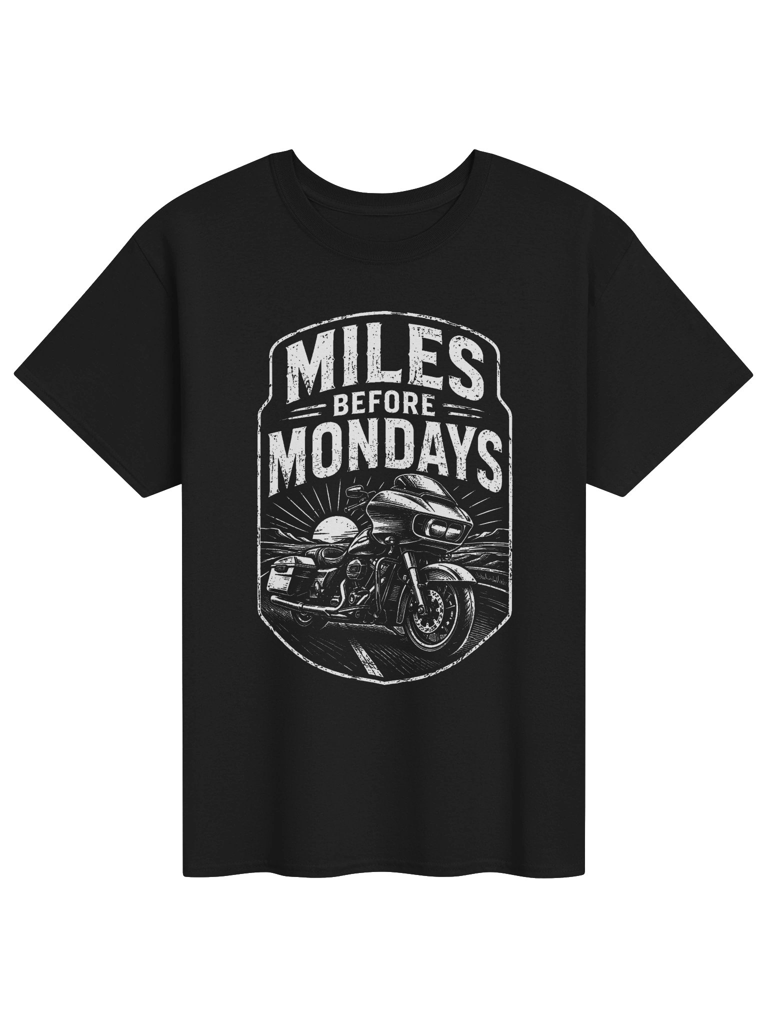 Miles Before Mondays Vintage Touring Motorcycle T-Shirt product image (1)