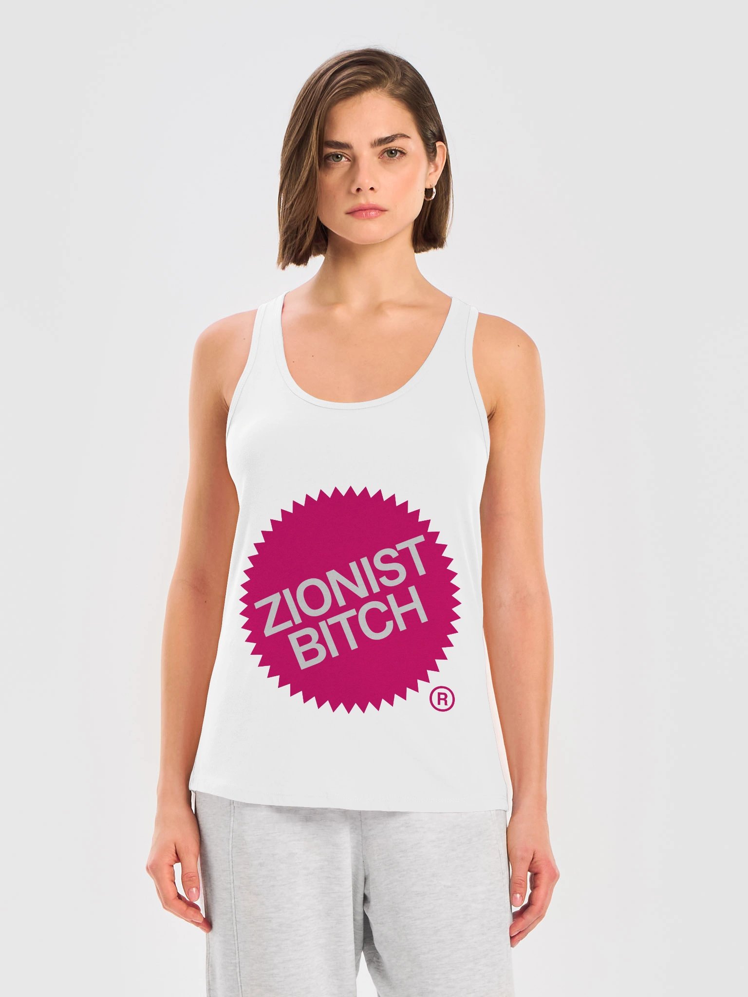 Zionist Bitch Label Tank (White) product image (3)