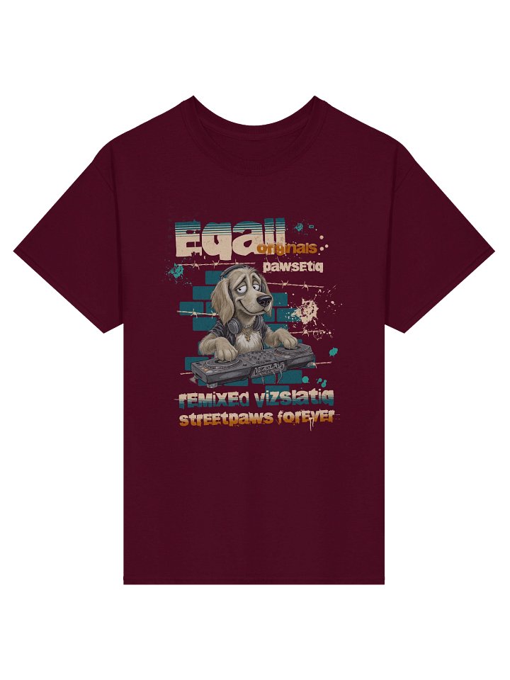 Urban DJ Dog VIZSLATIQ Vibes Heavyweight PAWSETIQ 100% Cotton T-shirt by EQALL® Originals_Green_Mustard_Beige product image (2)