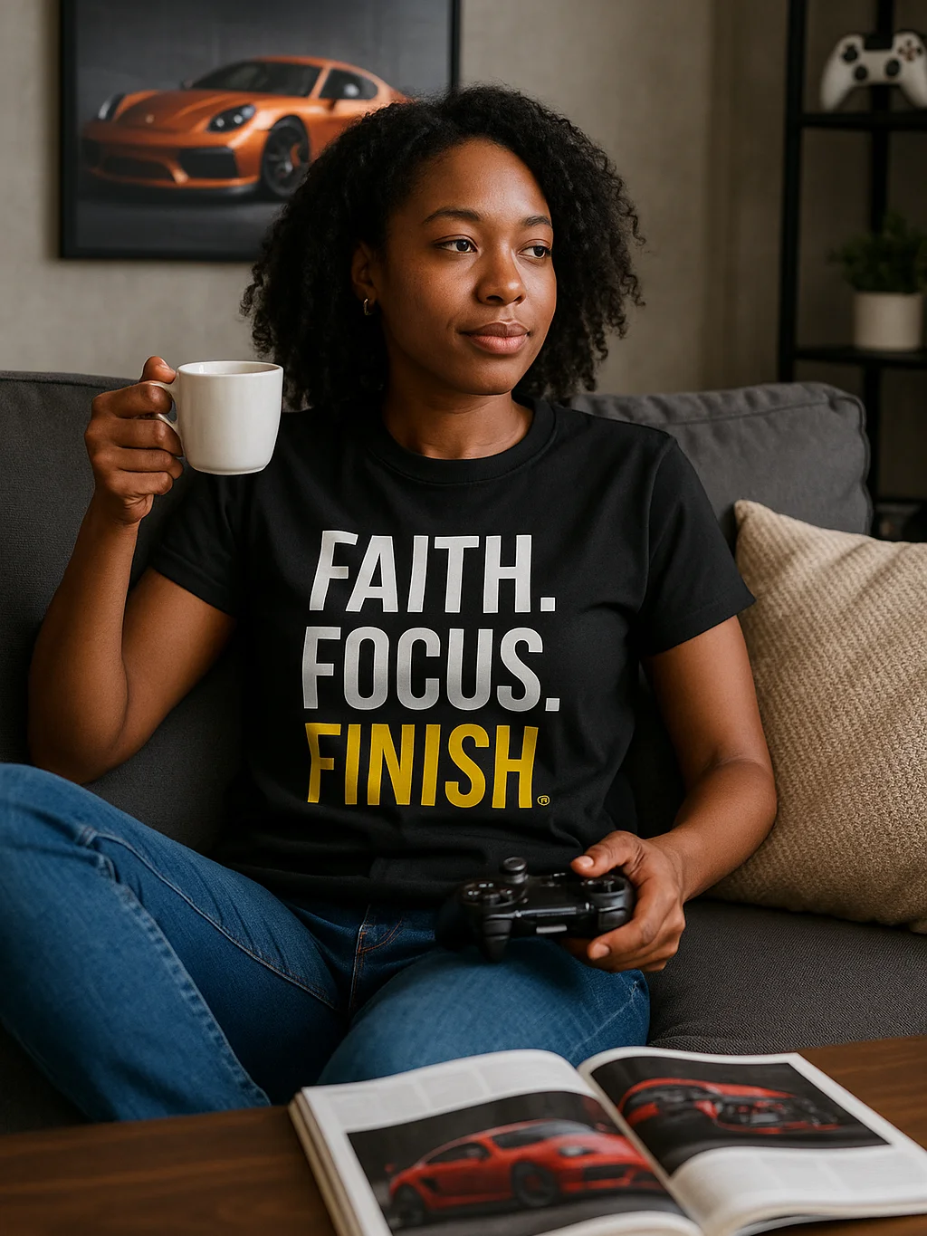 Faith. Focus. Finish. Motivational Unisex Tee product image (2)