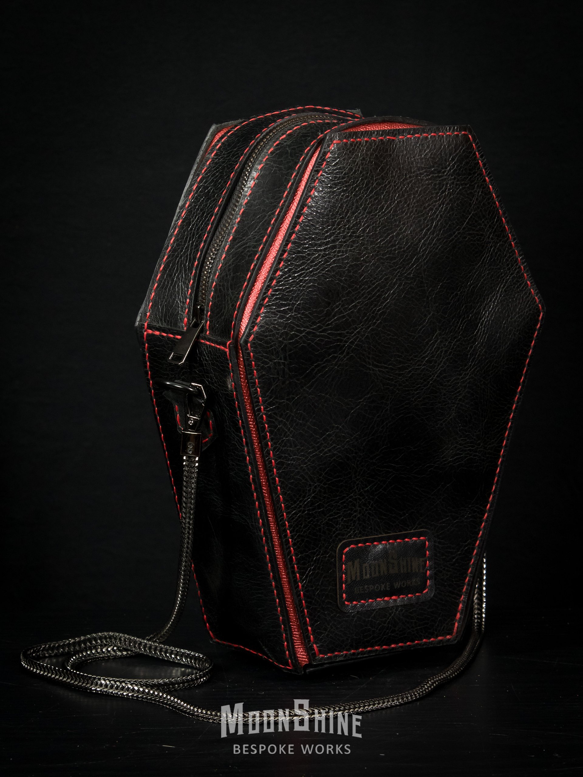 Black / Red Leather Coffin Bag product image (6)