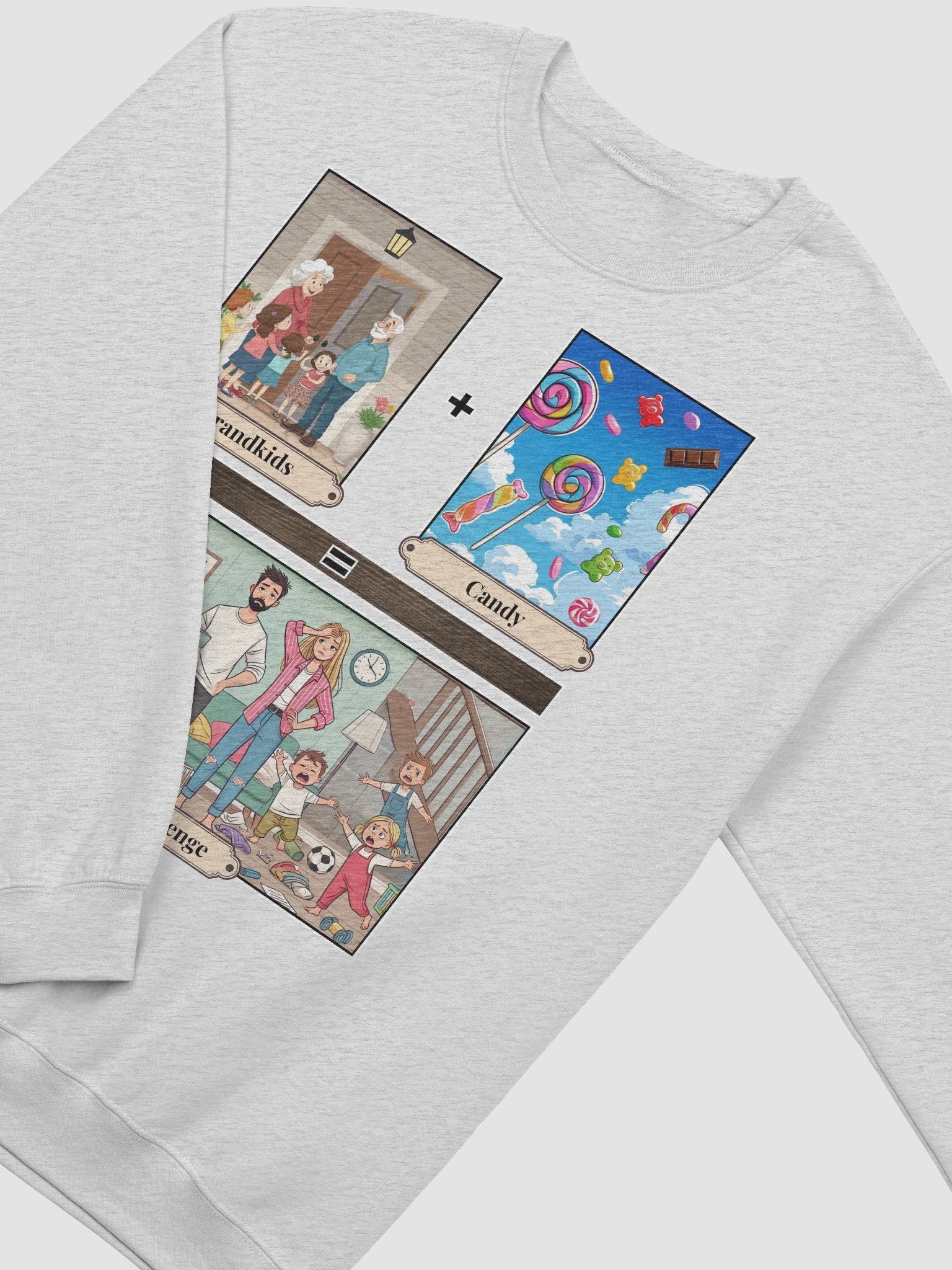 Grandkids + Candy = Sweet Revenge (Both) Gildan Classic Crewneck Sweatshirt Light Colors product image (11)