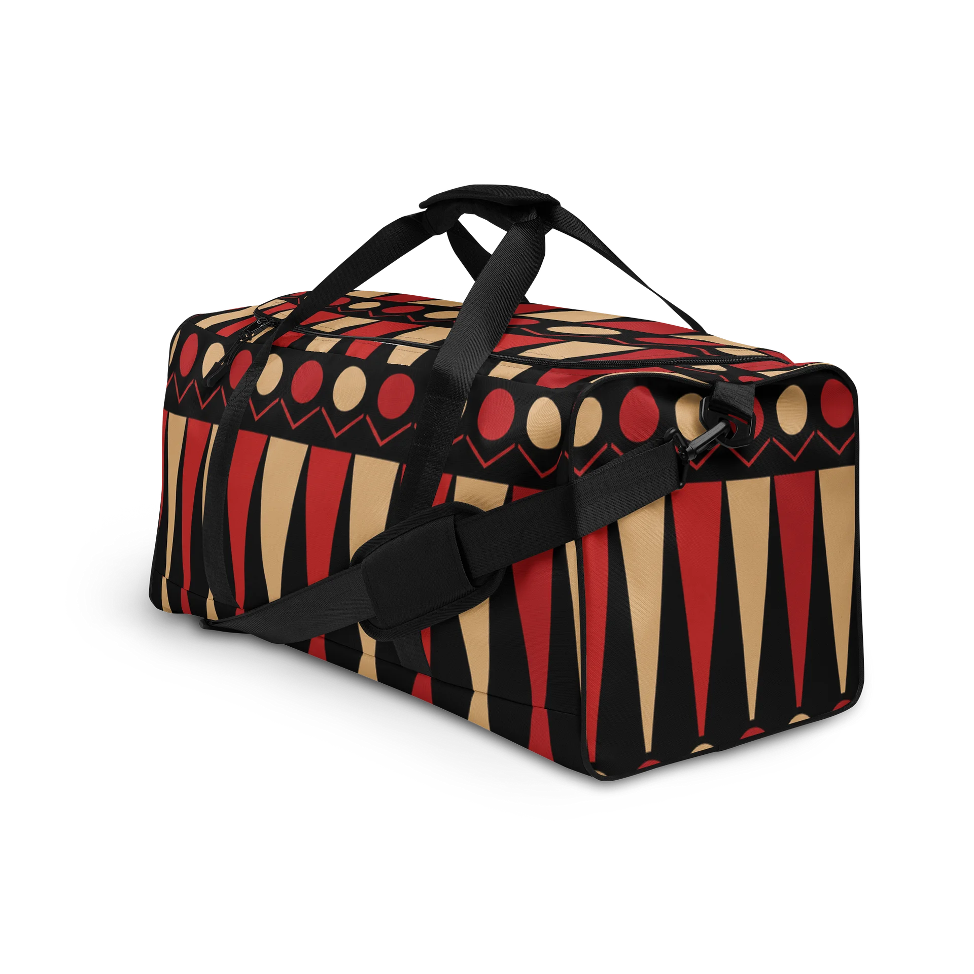 Geometric Red & Beige Pattern Duffle Bag product image (3)