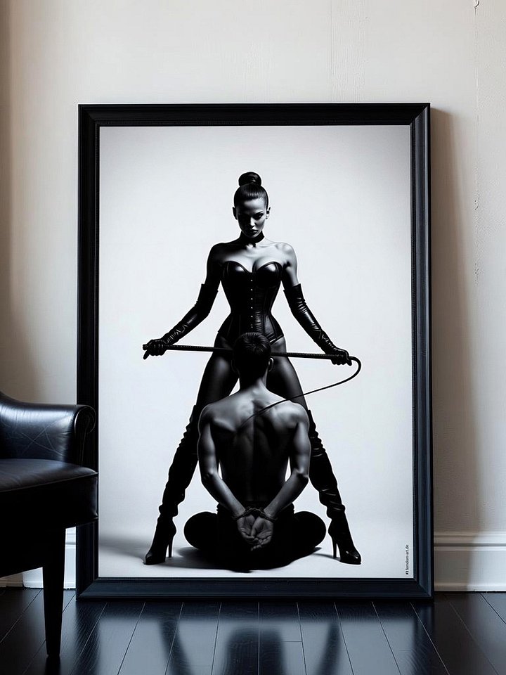 Femdom Poster - Vertrauen und Kontrolle – Monochrome Dominanzkunst product image (1)