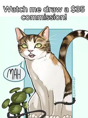 (30 not 35 i need sleep) also YAY! I have opened pet commissions! this is Noodle, sweet baby who passed last year August.  i miss her so much ill put a photo in the comments of her. #cat #petportrait #petillustration #catdrawing 