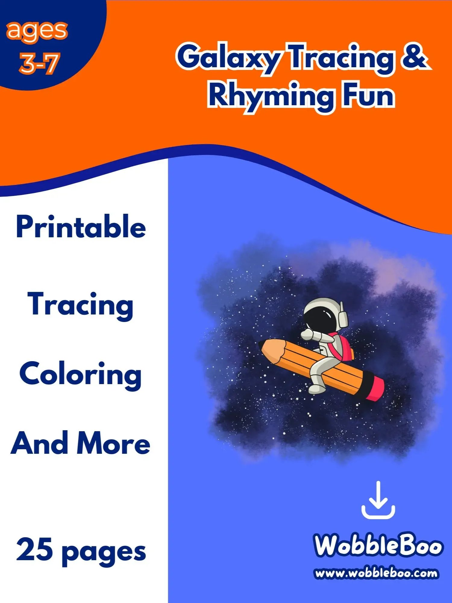 Galaxy Tracing & Rhyming Fun Worksheets product image (1)