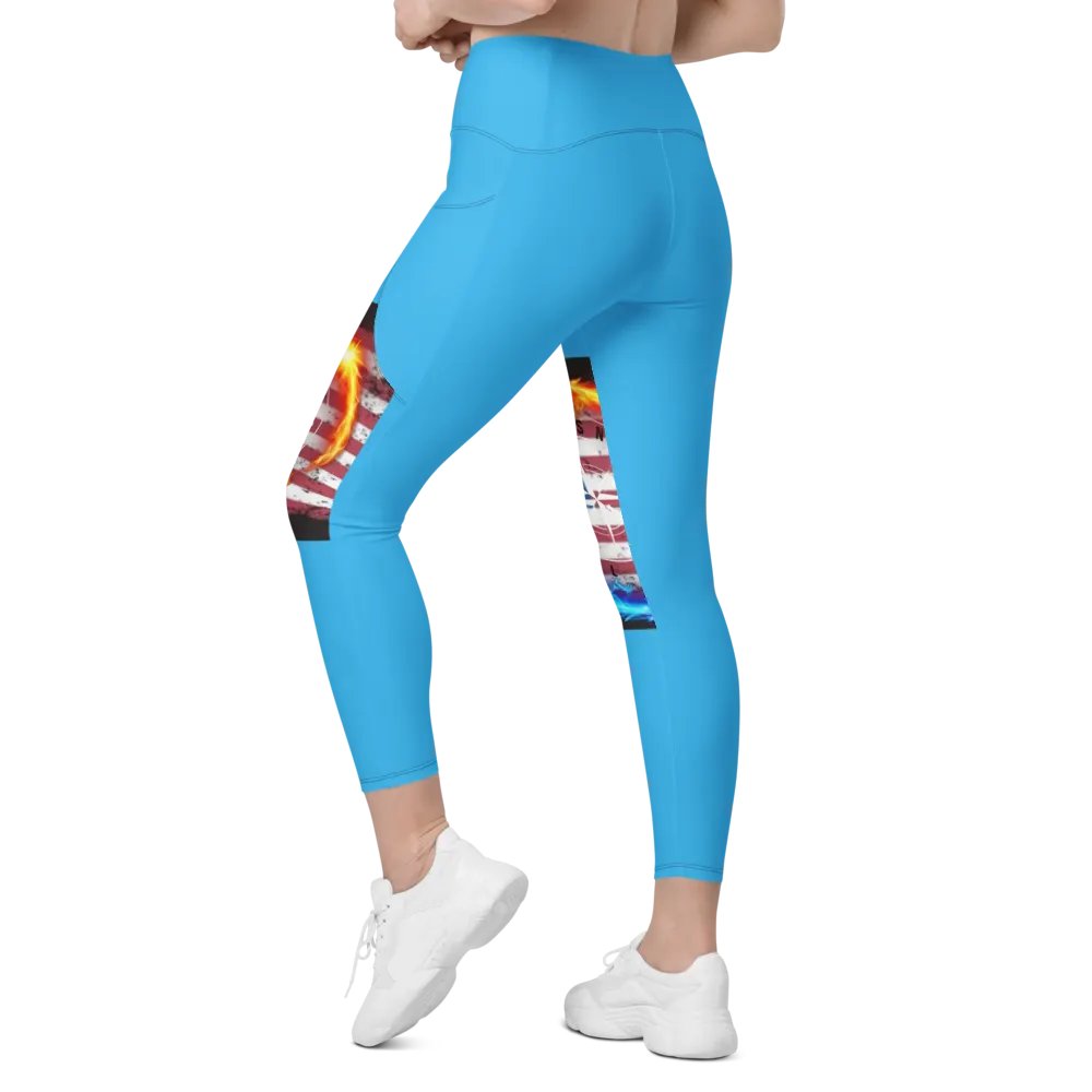 Leggings w pockets deep sky blue product image (6)