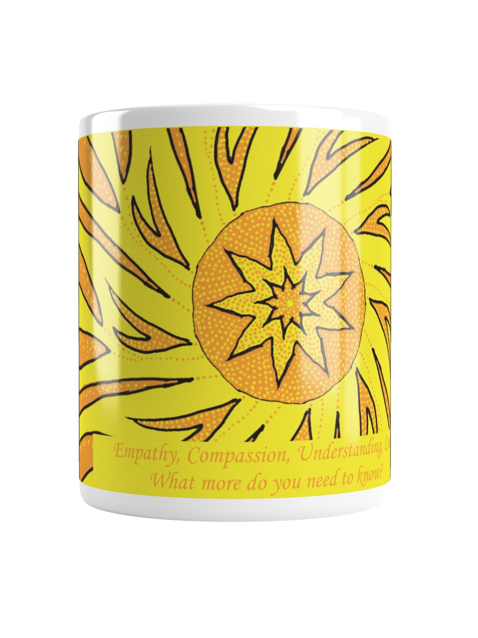 Inspirational mug: "Empathy, Compassion, Understanding, Love. What more do you need to know?" product image (1)