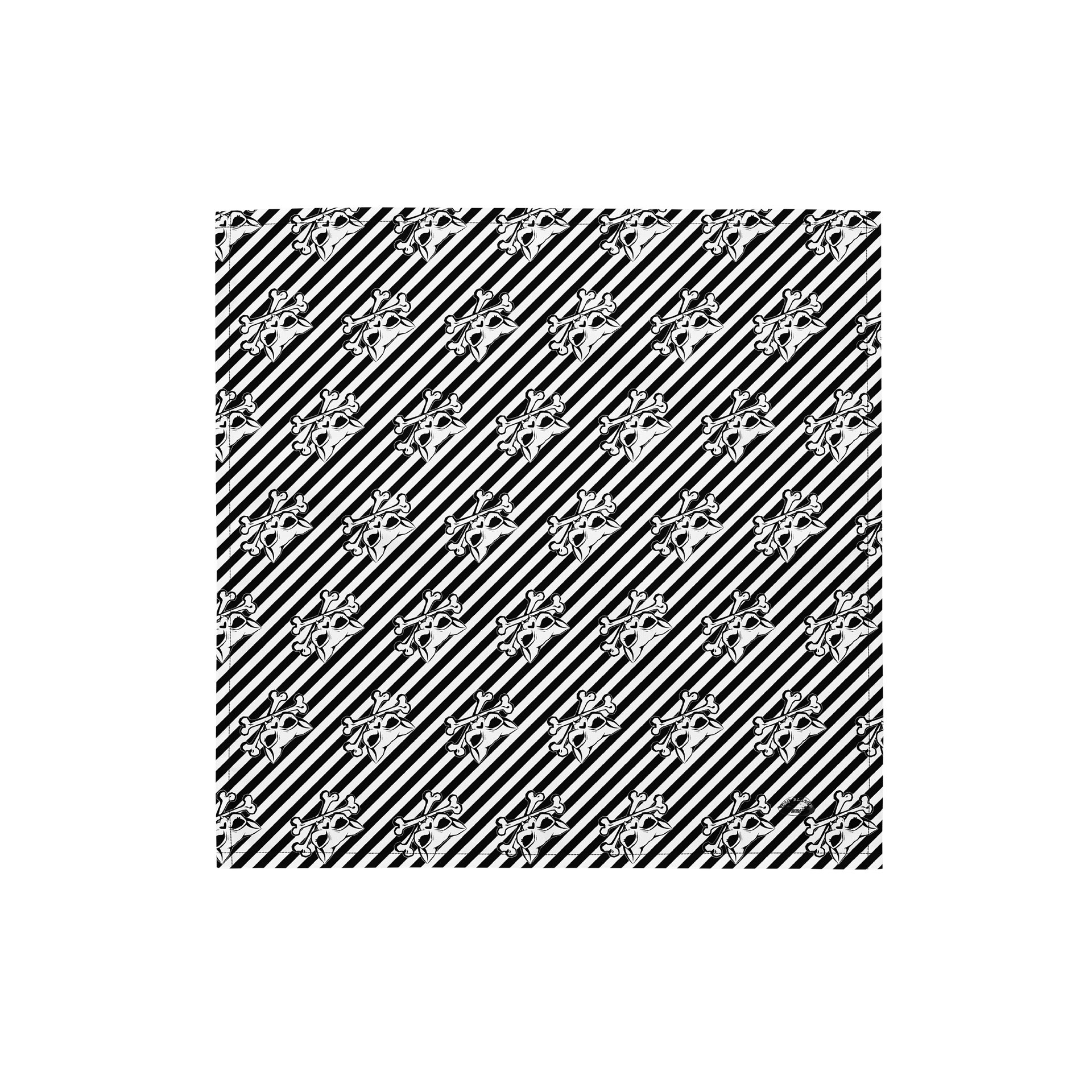 Blaque and White Stripped Kat Skull Bandana product image (1)