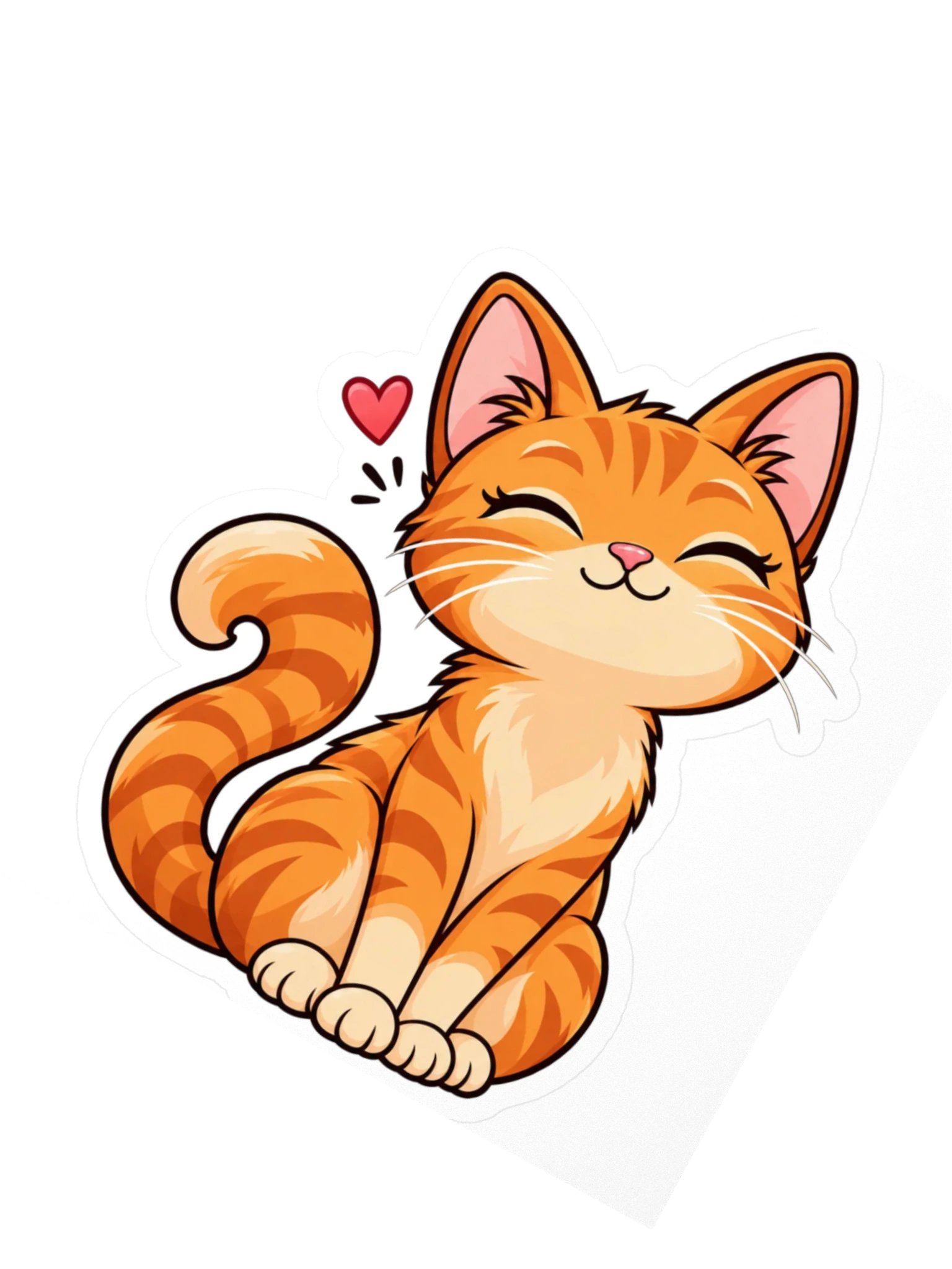 Orange Cat Water Bottle Sticker | Cute Ginger Tabby Vinyl product image (2)