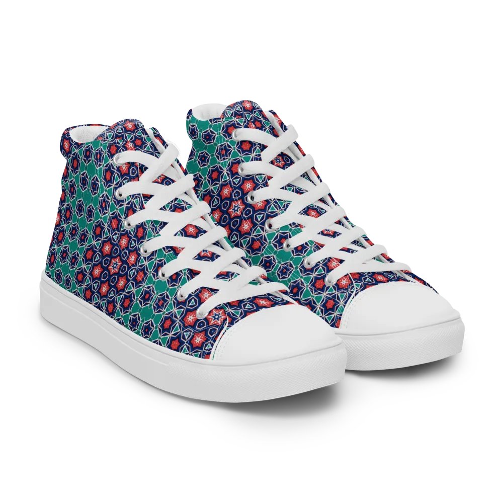 Symmetry Chic: Geometric High Top Canvas Shoes product image (10)