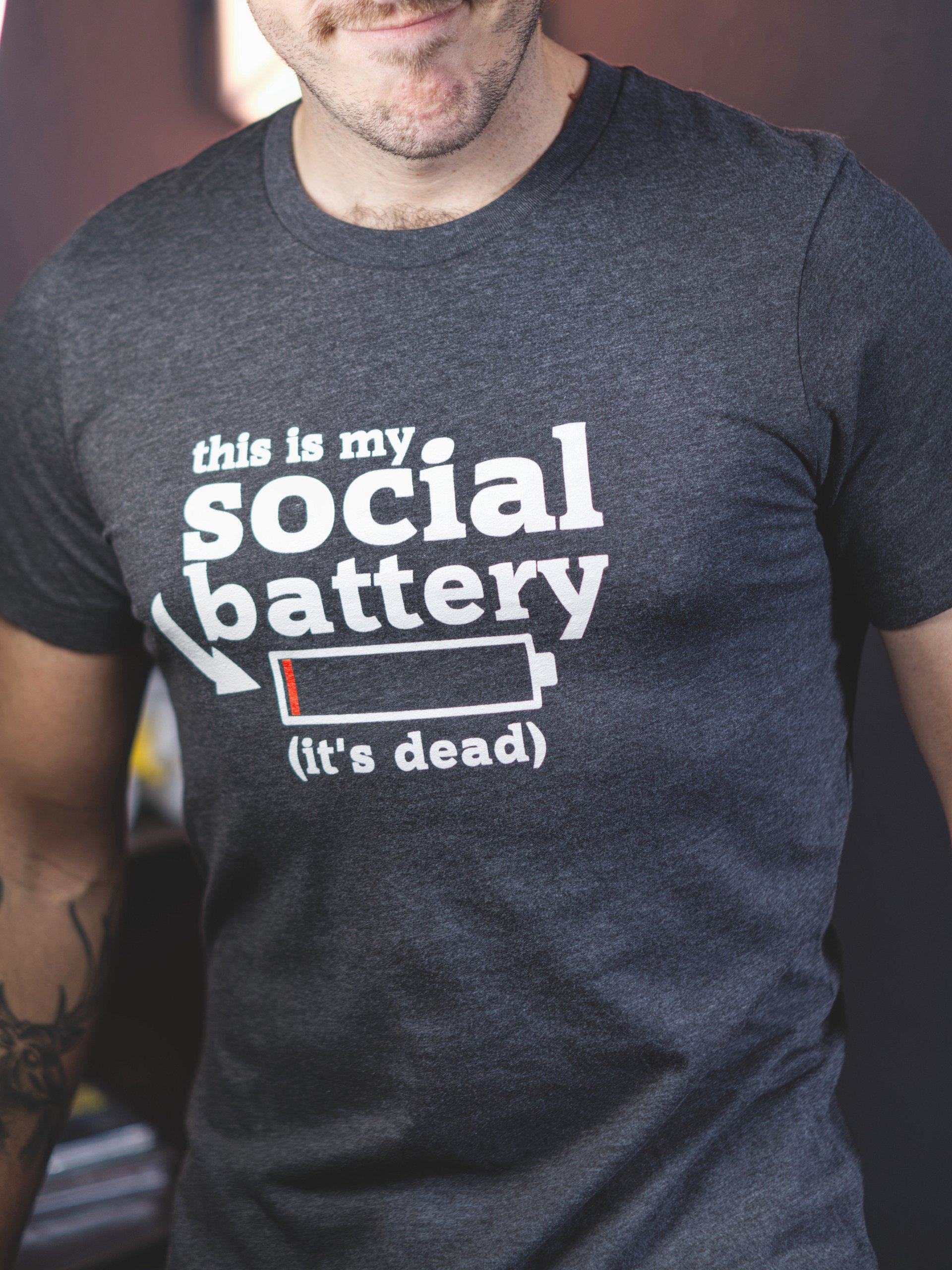 This Is My Social Battery (It's Dead) Tee - Grey product image (3)