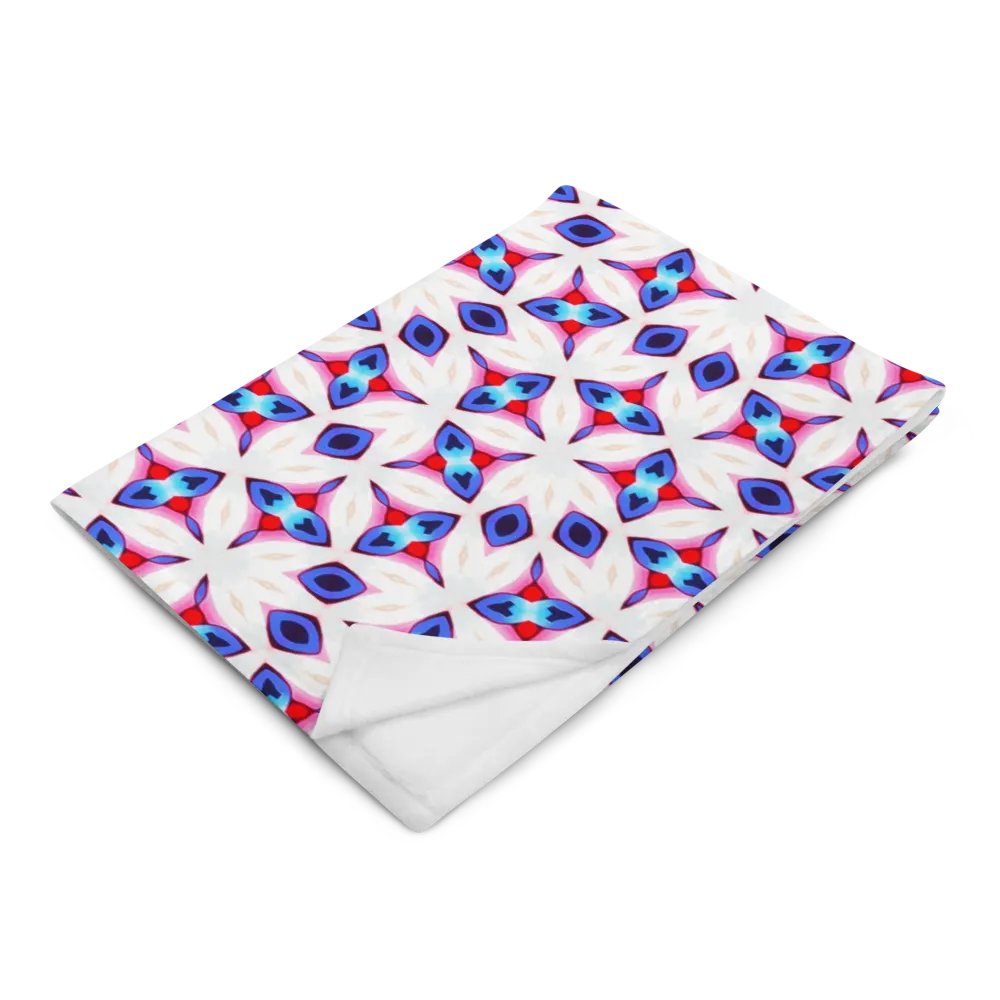 White, Blue & Red Seamless Diamond Patterned Throw Blanket product image (4)
