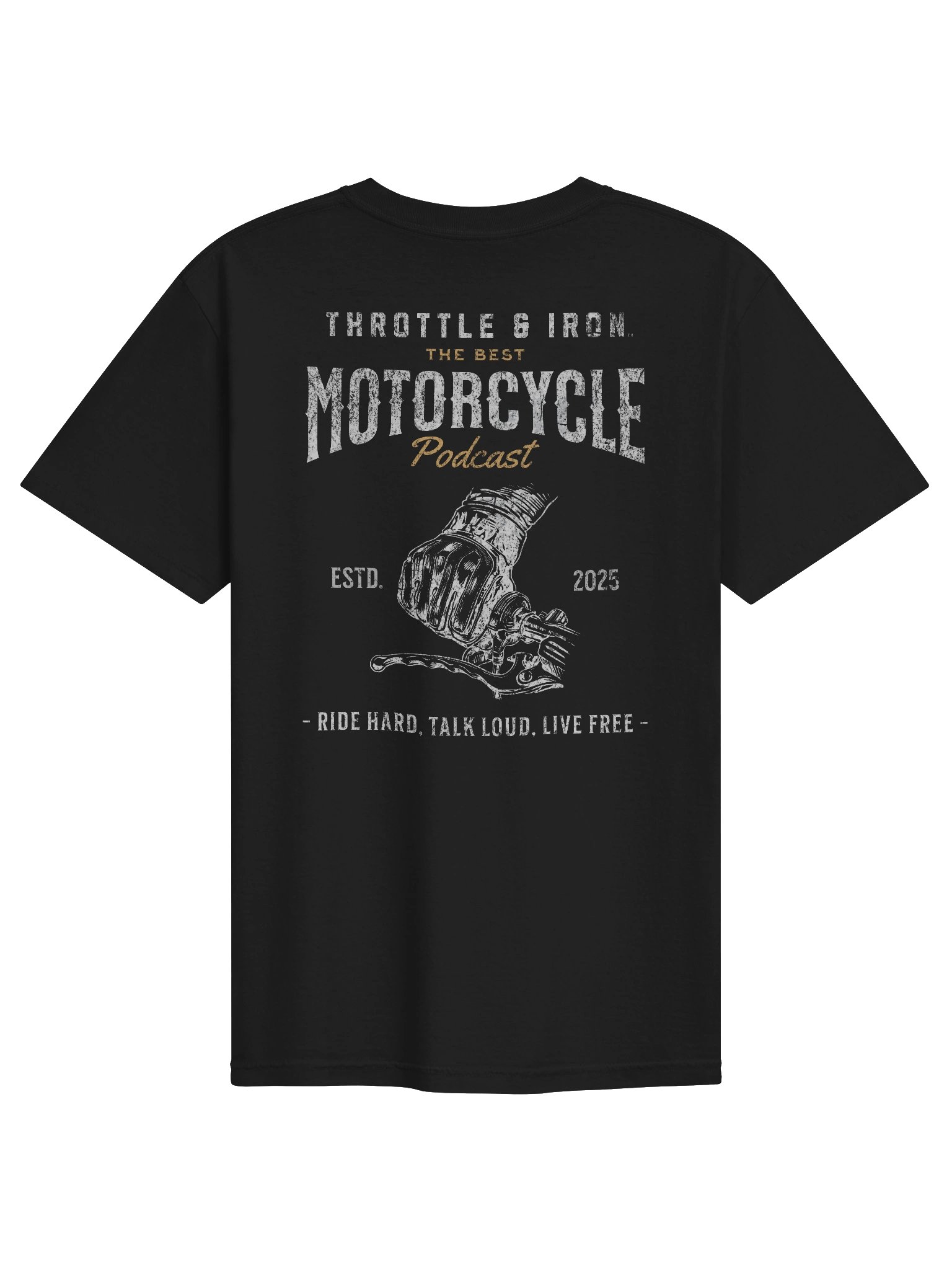 Throttle & Iron Motorcycle Podcast Vintage Heavyweight Tee (Thunder) product image (1)
