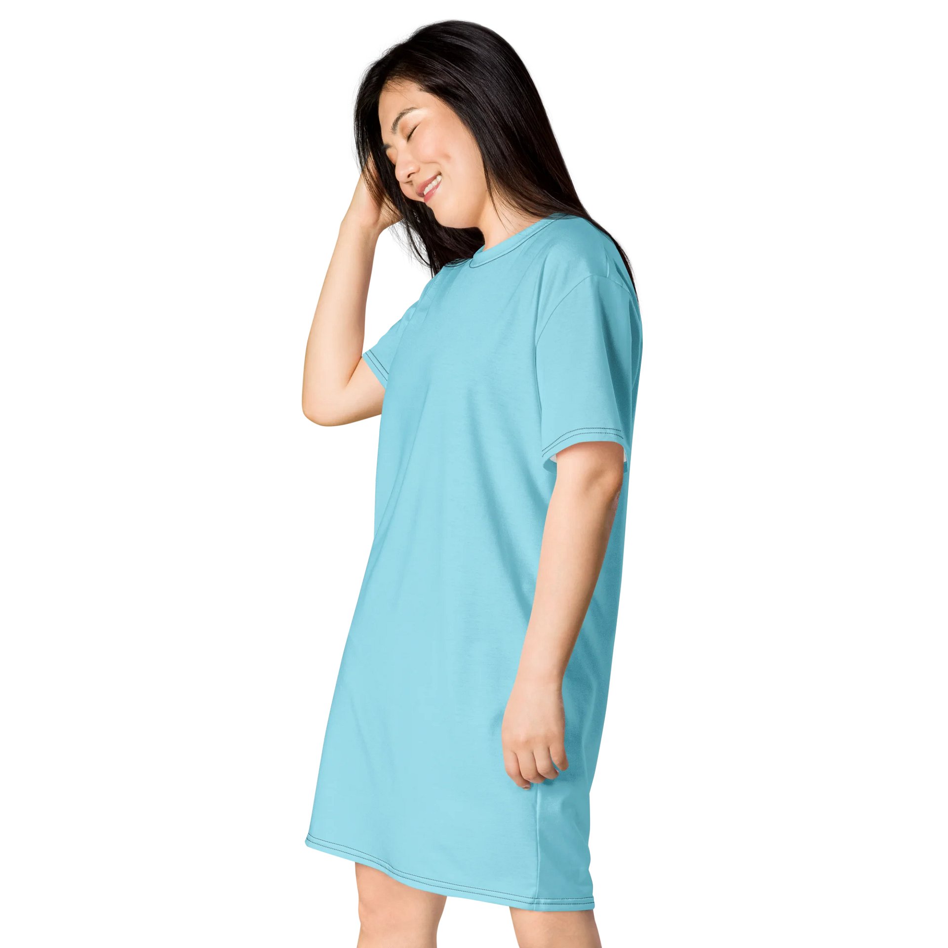 Oversized T-Shirt Dress - Icy Blizzard Blue, Sizes 2XS-6XL product image (3)