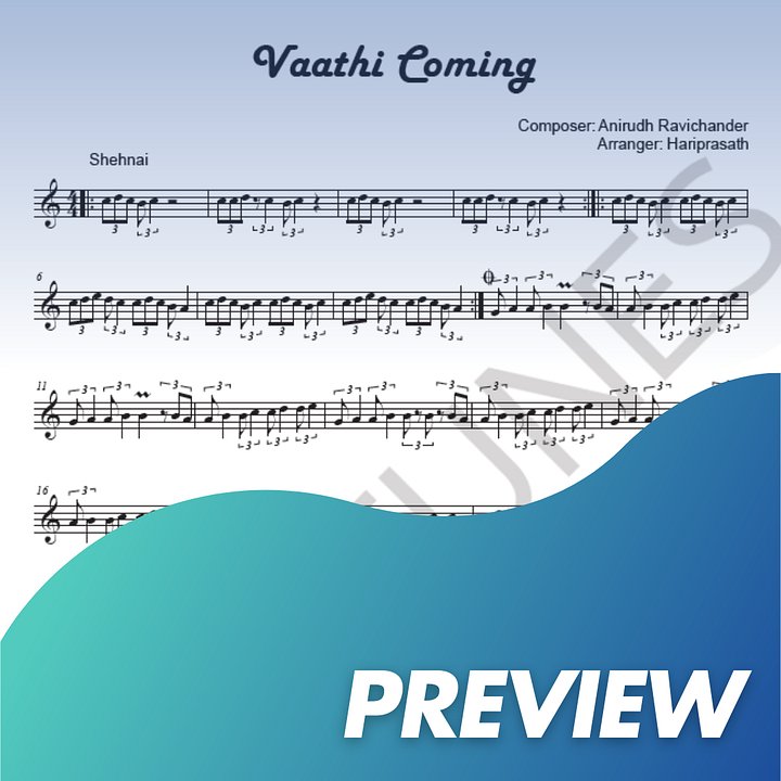 Vaathi Coming - Keyboard Sheet Music product image (1)