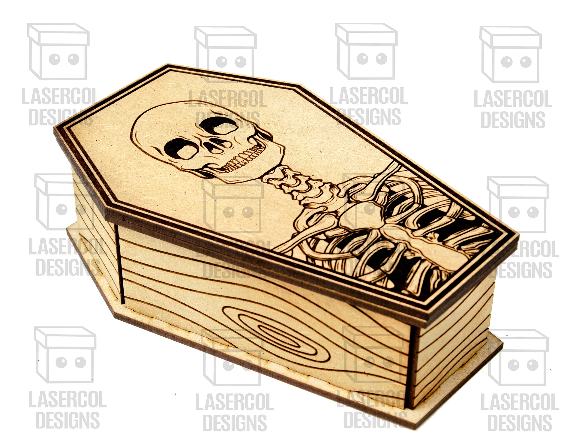 Halloween Coffin Box Set 1 (2 Sizes) - Laser Cut Files product image (8)