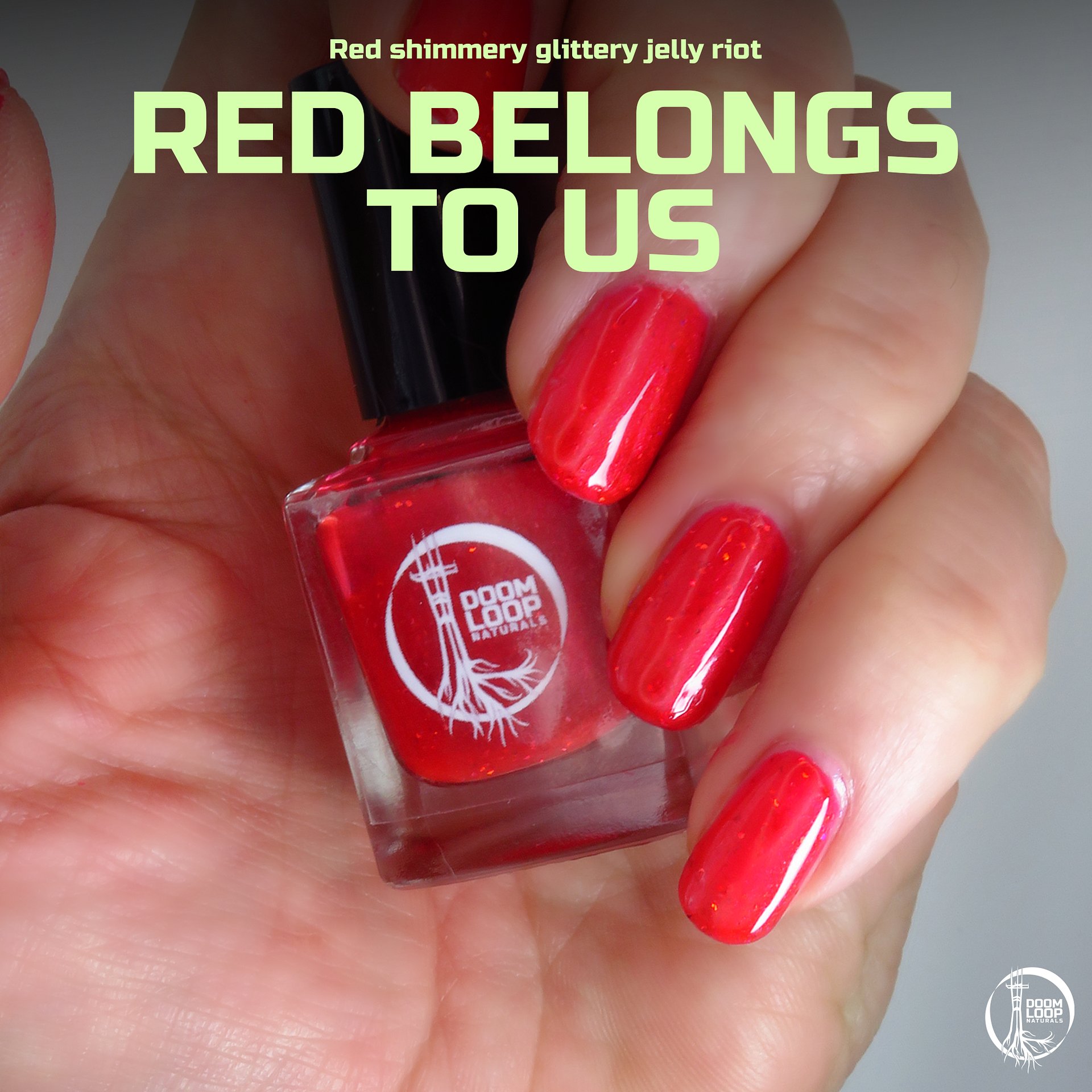 RED BELONGS TO US - Jelly Red Shimmery Glitter Nail Polish product image (1)