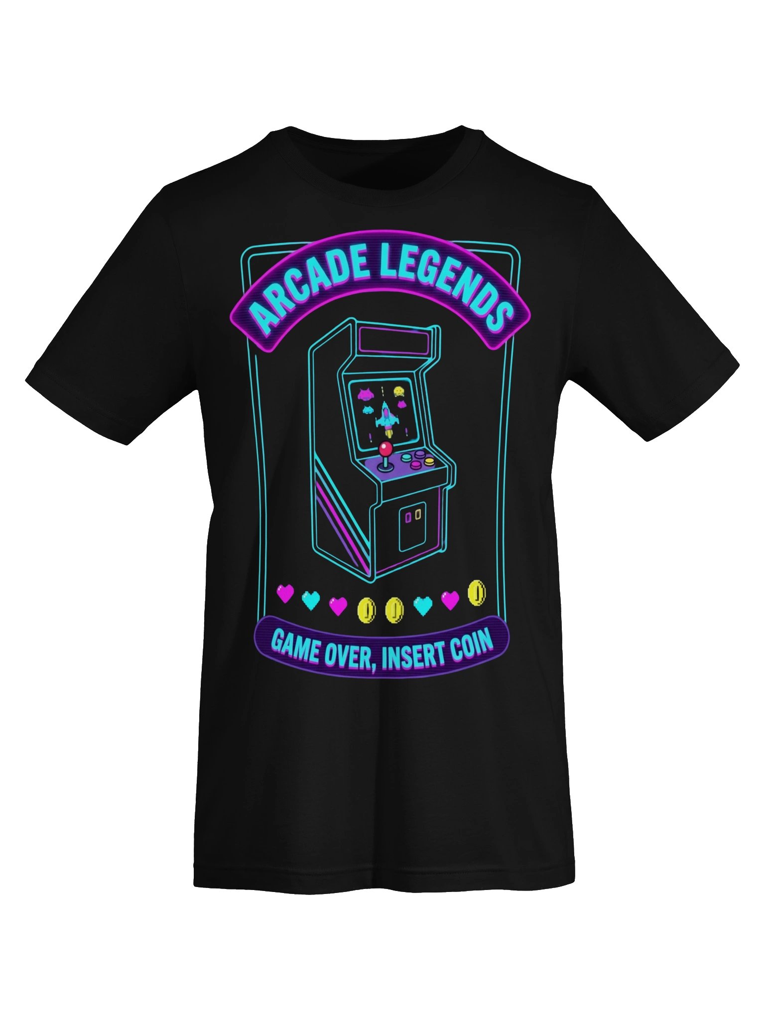Arcade Legends T-Shirt – Retro Gamer Neon Cabinet Graphic Tee product image (5)