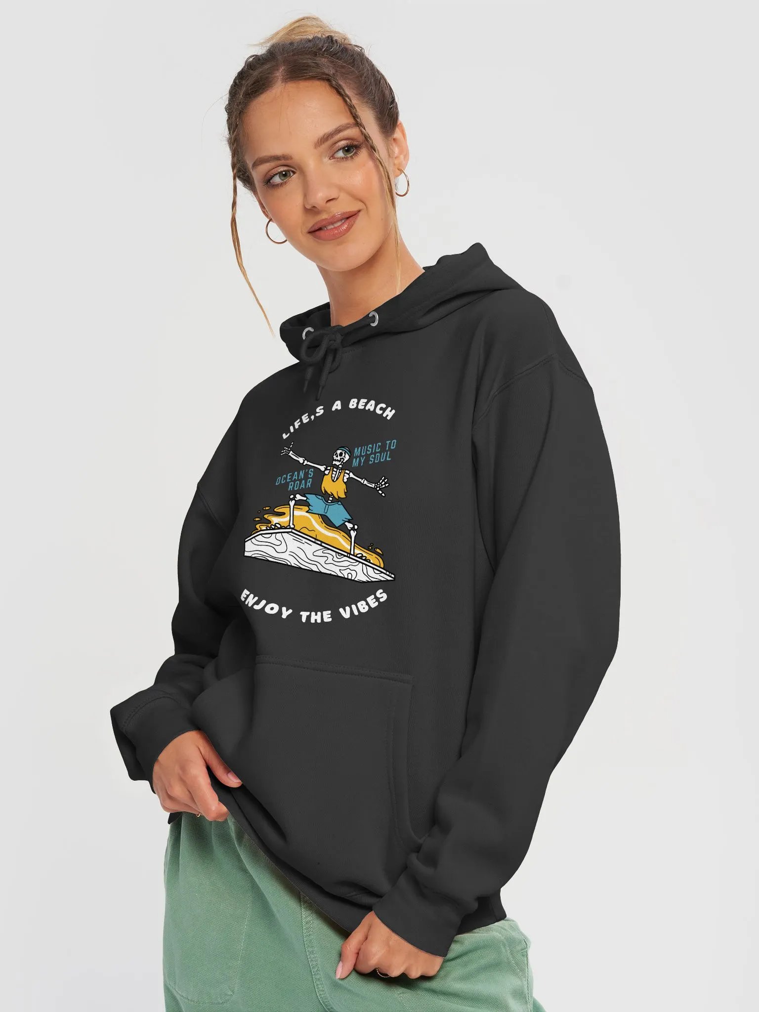 Surfing Skeleton Unisex Hoodie product image (3)