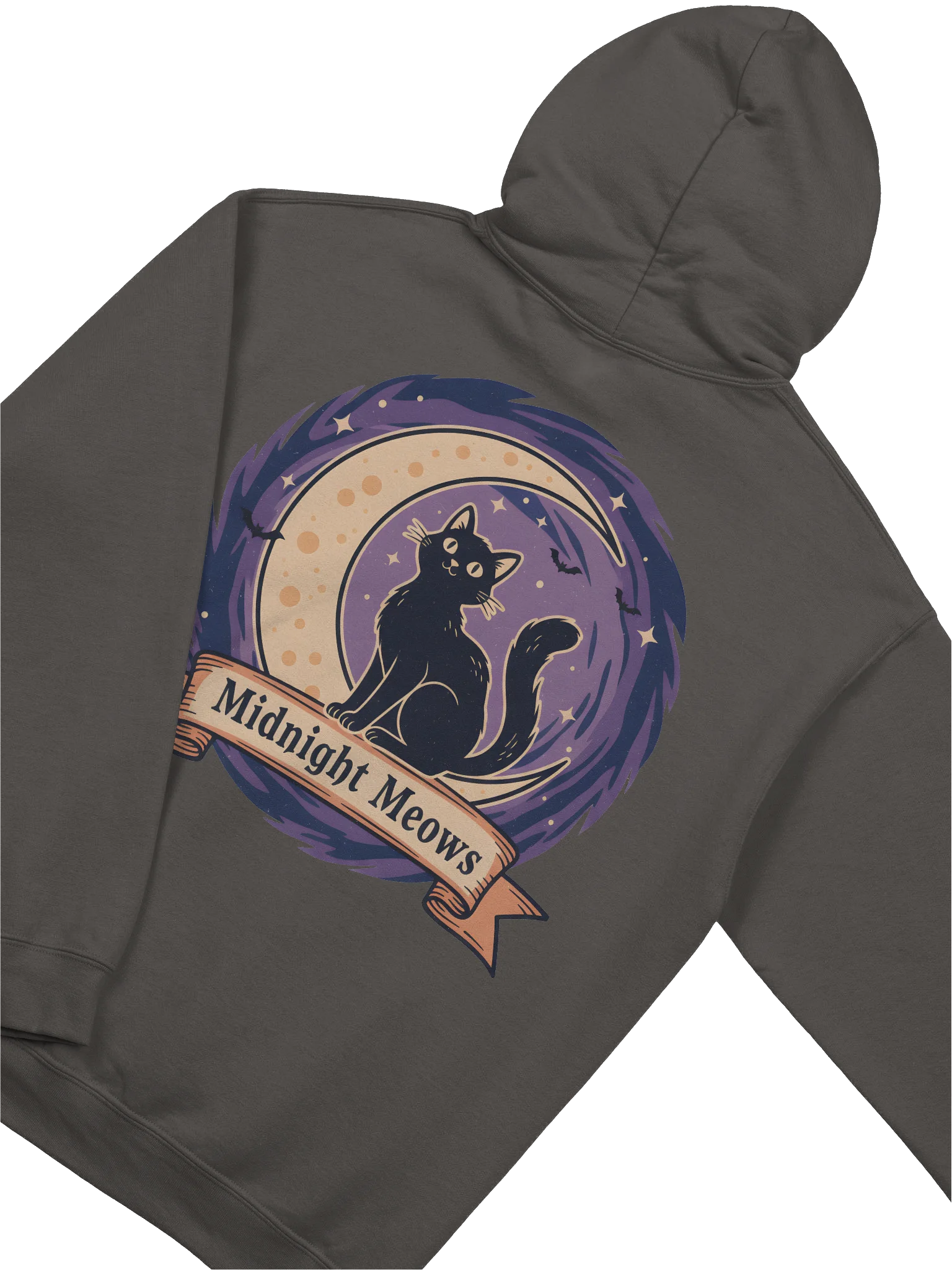 Midnight Meows Halloween Hoodie – Black Cat & Moon Sweatshirt for Spooky Season Outfits product image (42)