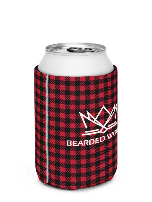 Coozie Can Cooler (Design: Bearded Woodz) Custom Plaid product image (3)