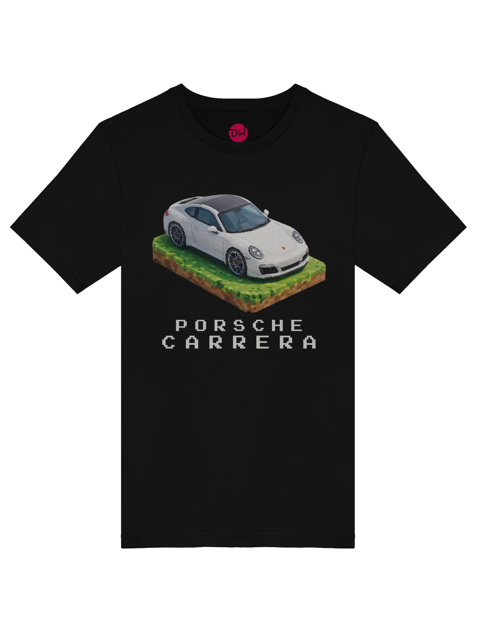 White Porsche 911 Carrera Shirt (Pixel, Retro, Minecraft) product image (5)
