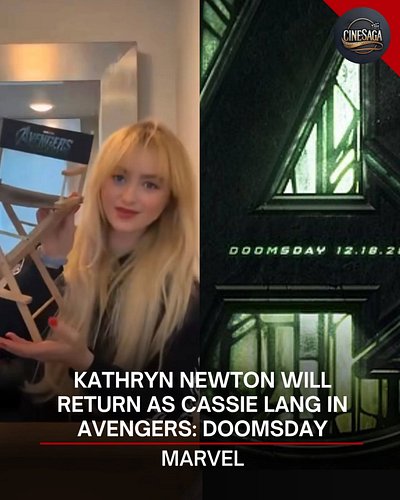 Kathryn Newton has officially taken her announcement chair, confirming her return as Cassie Lang in Avengers: Doomsday!!

Cou...