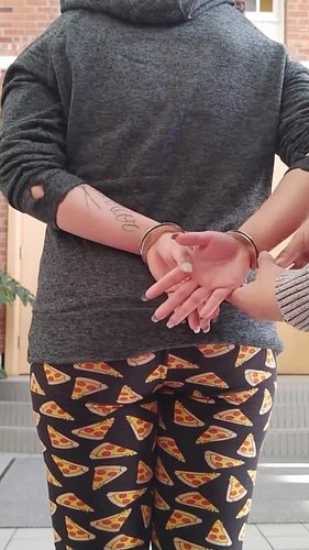Hinged handcuffs test 🎬 #handcuffs #handcuffed #handcuffedwoman #fashionmodels #nailart #nailsofinstagram #modela #funny