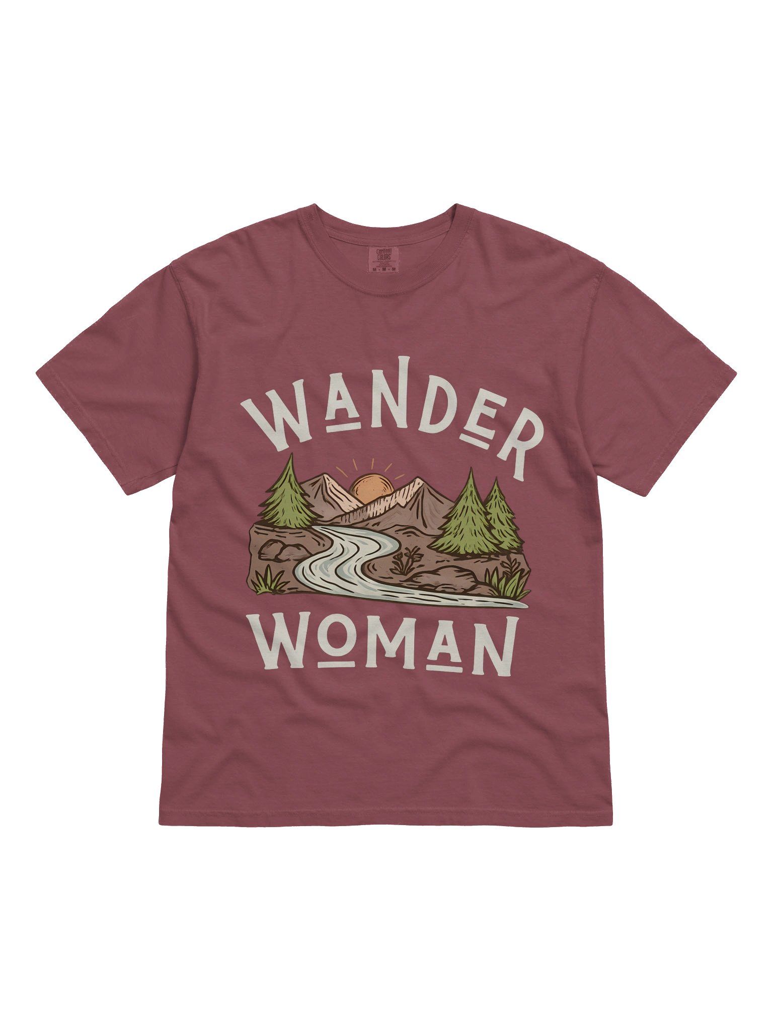 Wander Woman T-Shirt – Retro Nature Mountain Stream & Hiking Trail Apparel product image (16)