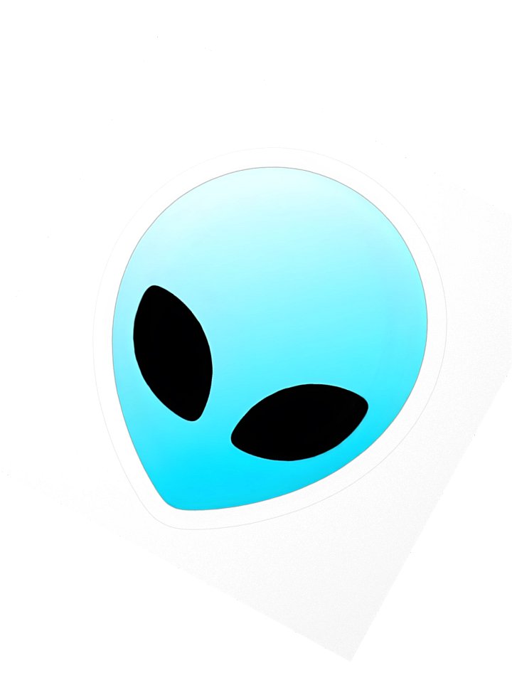 S P A C E B A R Blue Teardrop Alien Kiss-Cut Sticker product image (5)