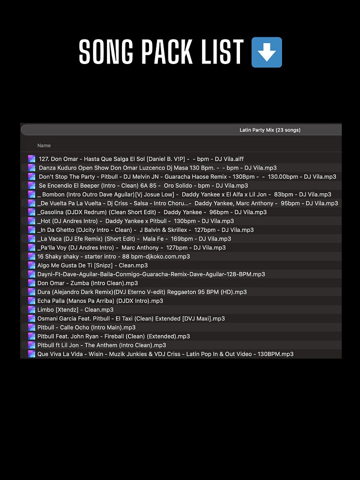 Latin Party Mix – Song Pack product image (2)