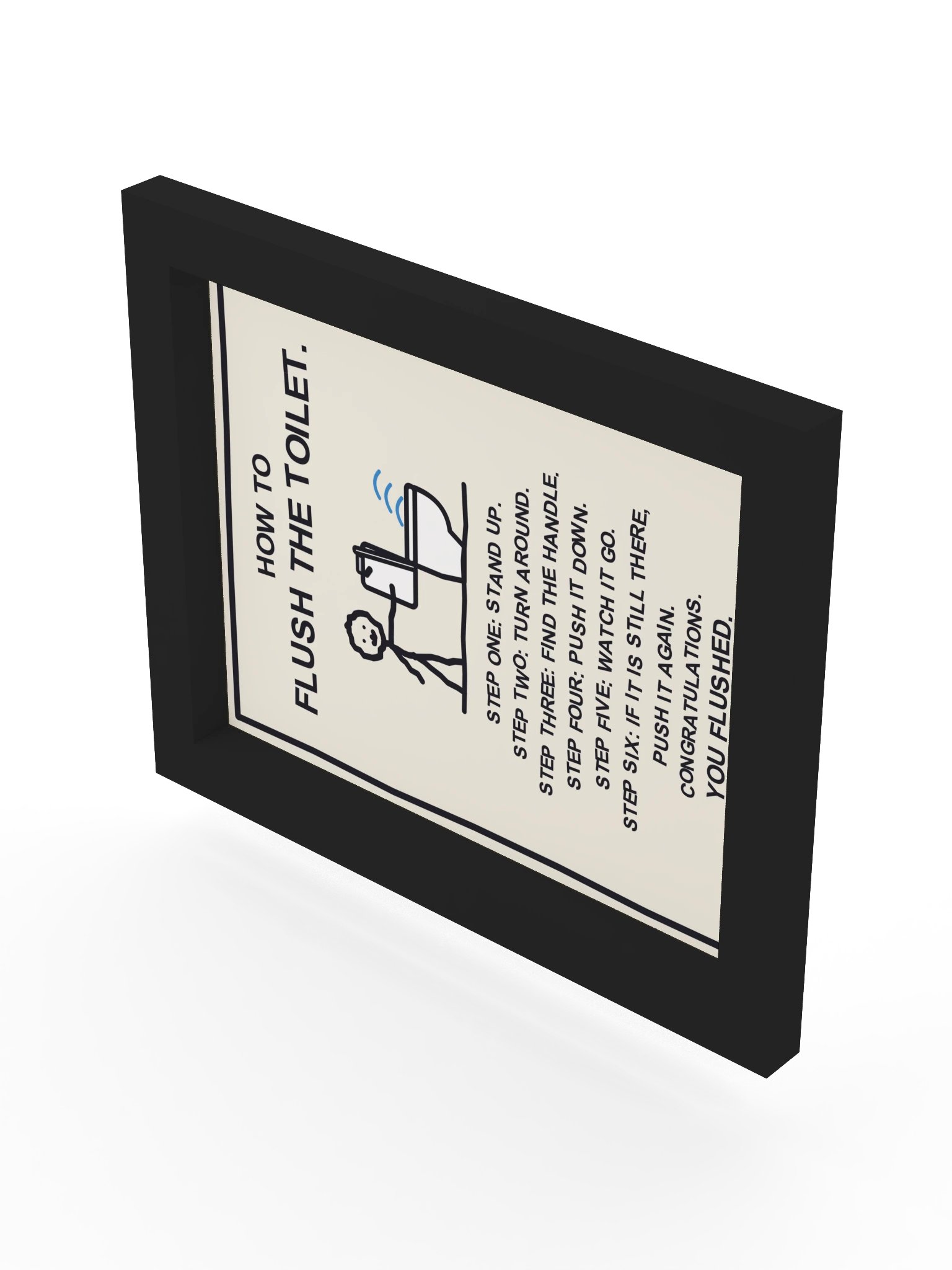 How to Flush the Toilet (Framed Bathroom Sign) product image (15)