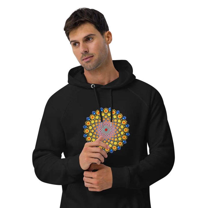Orange Sunflower Mandala Unisex Eco Hoodie product image (2)
