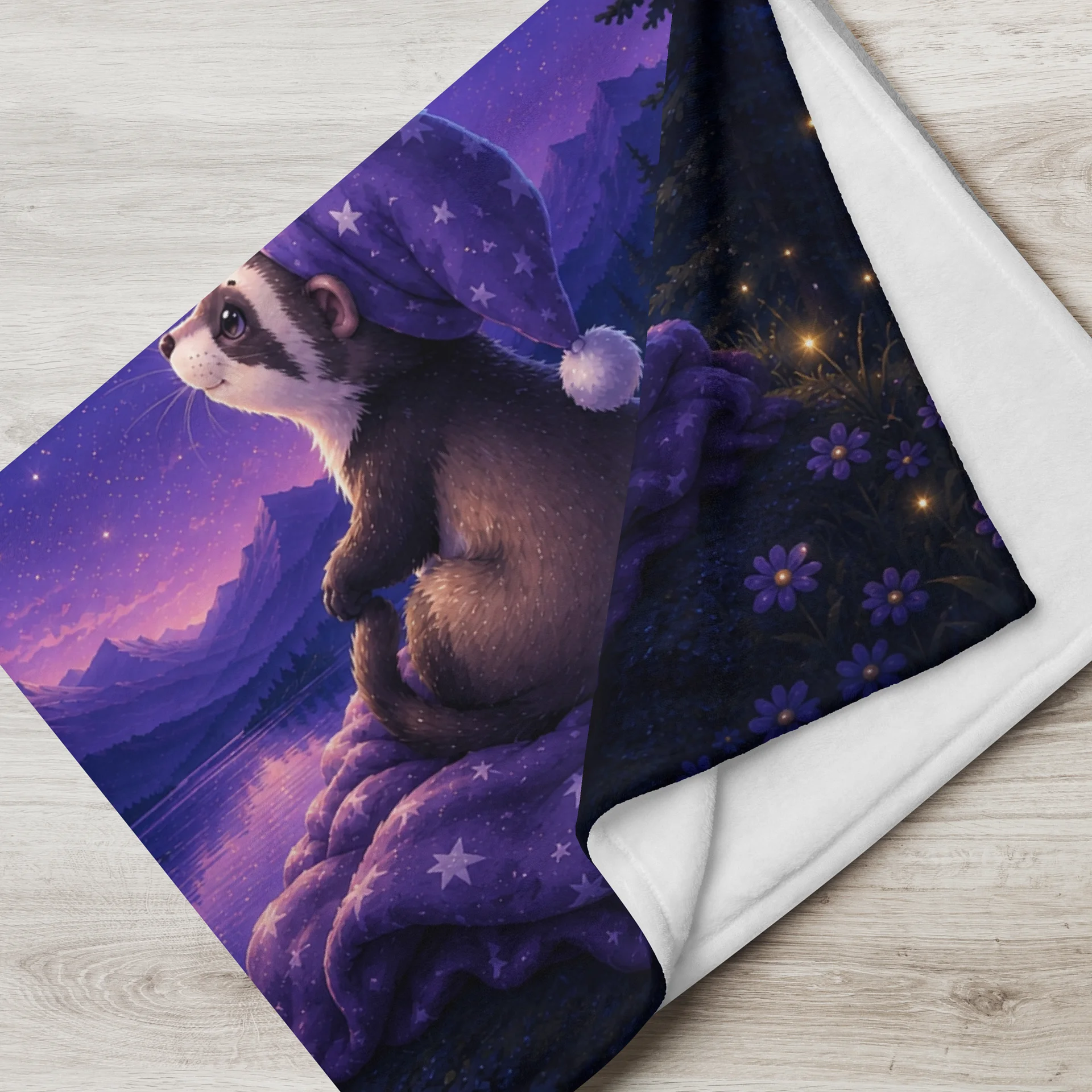 Dream Star Ferret Throw Blanket | Moonlit Dreams product image (2)