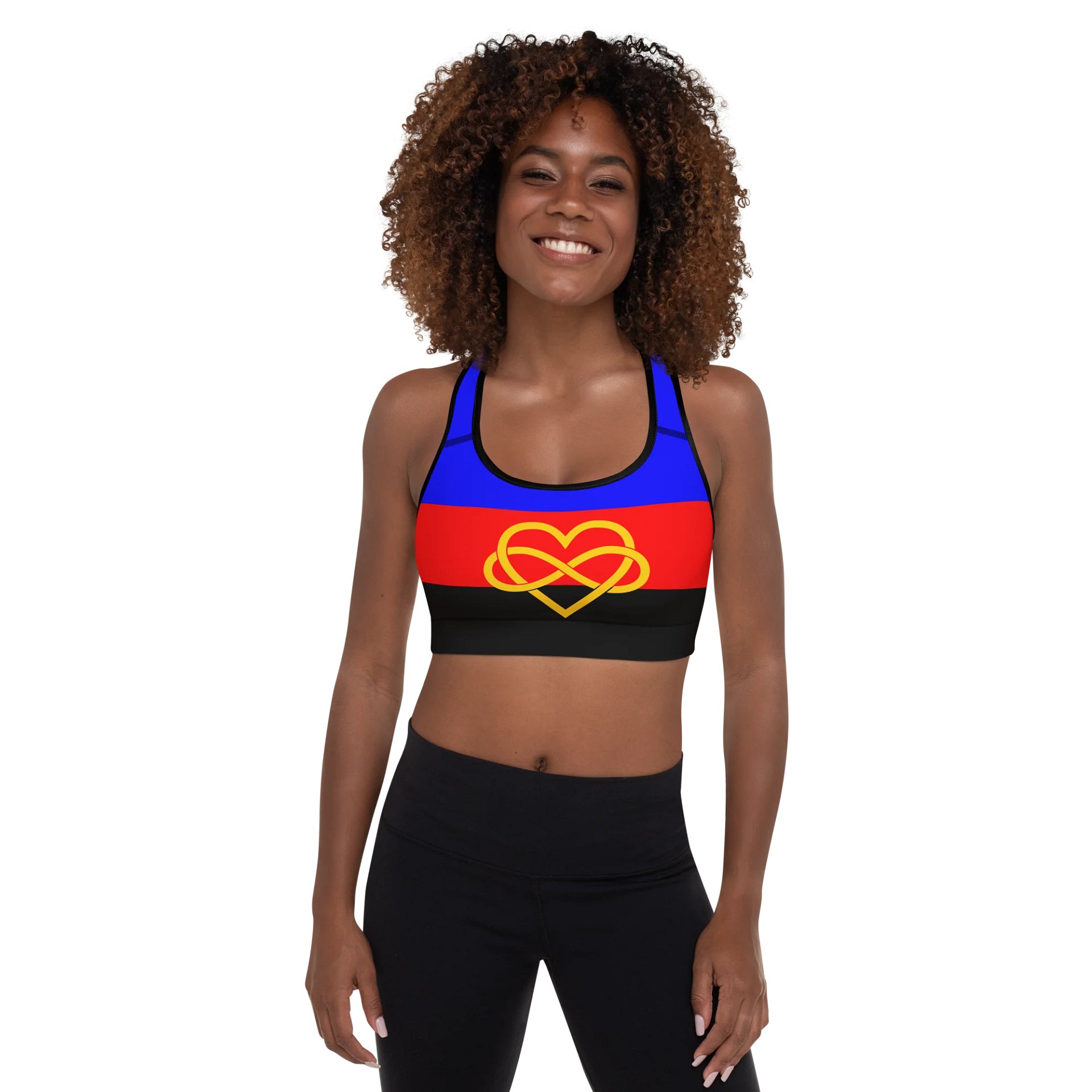 Polyamory Pride Flag Padded Sports Bra product image (1)