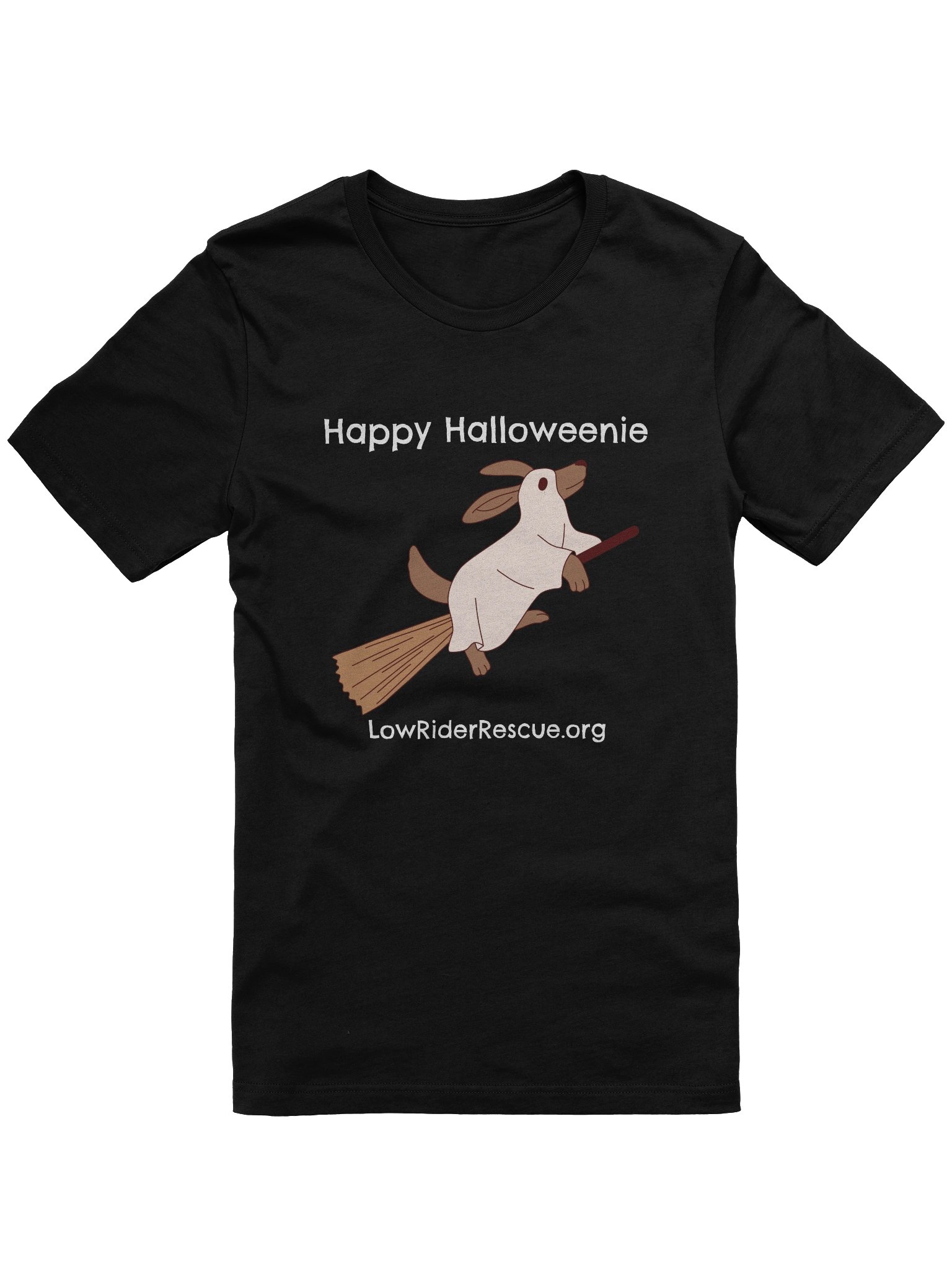 Dachshund Ghost on Broom Halloweenie T product image (6)