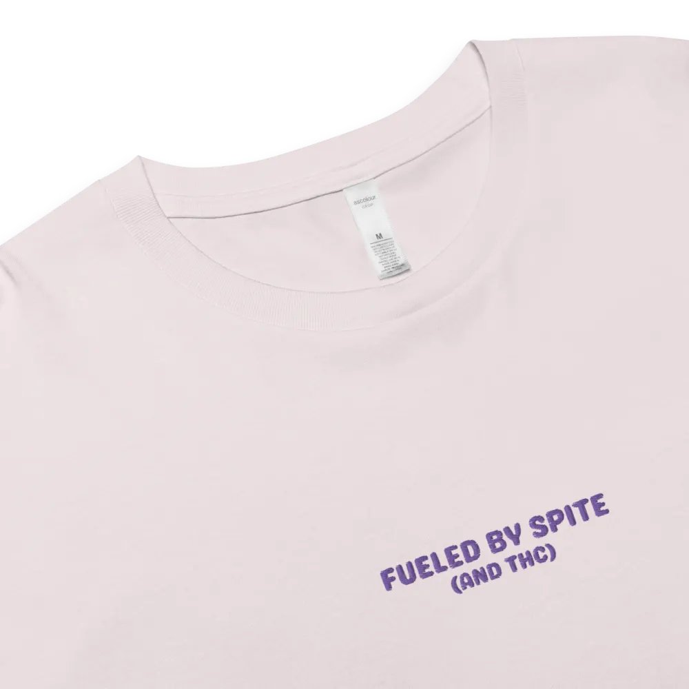 FUELED BY SPITE (purple thread) embroidered cotton crop top product image (21)